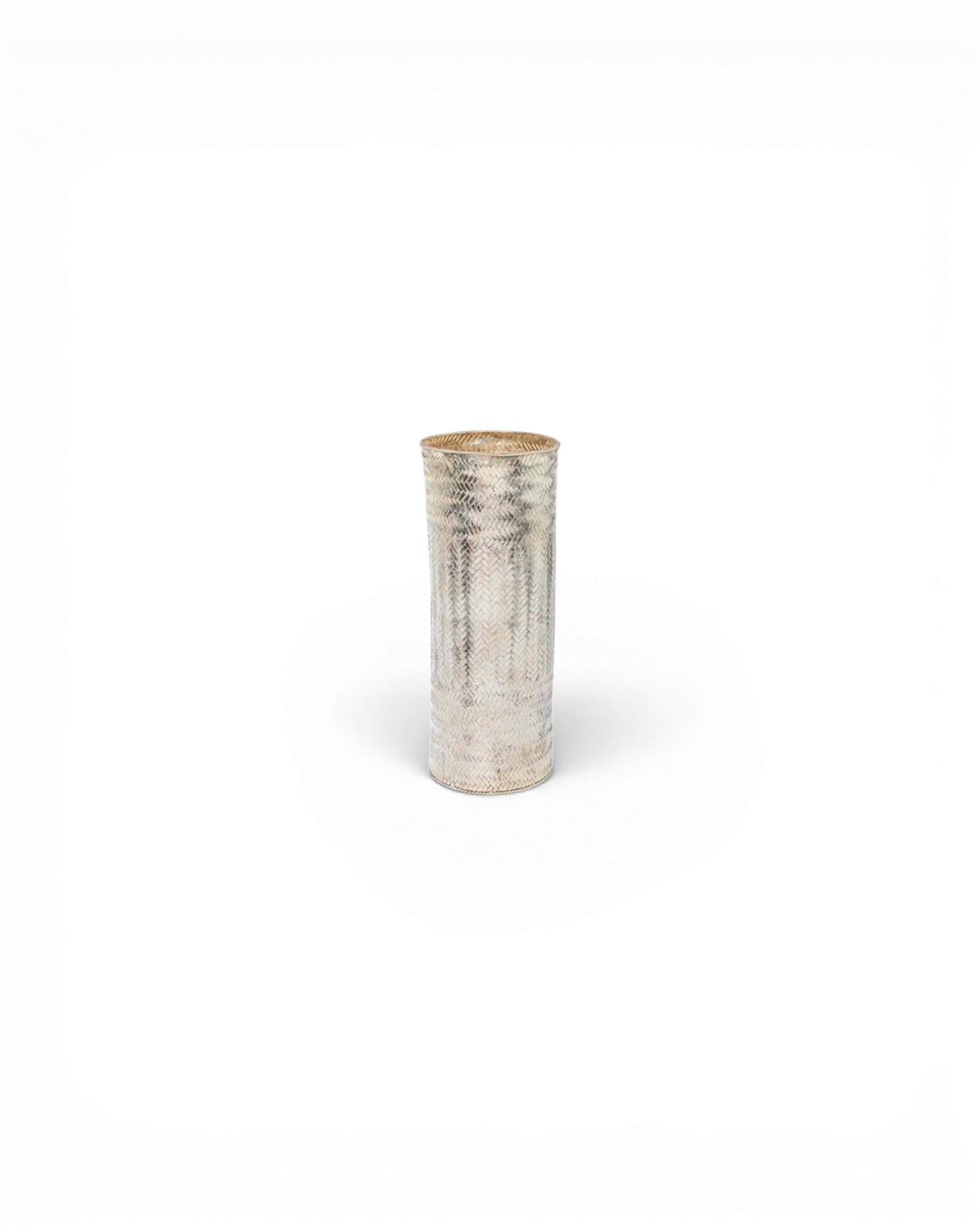 Sopha Silver Plated Copper Woven Round Wide Vase