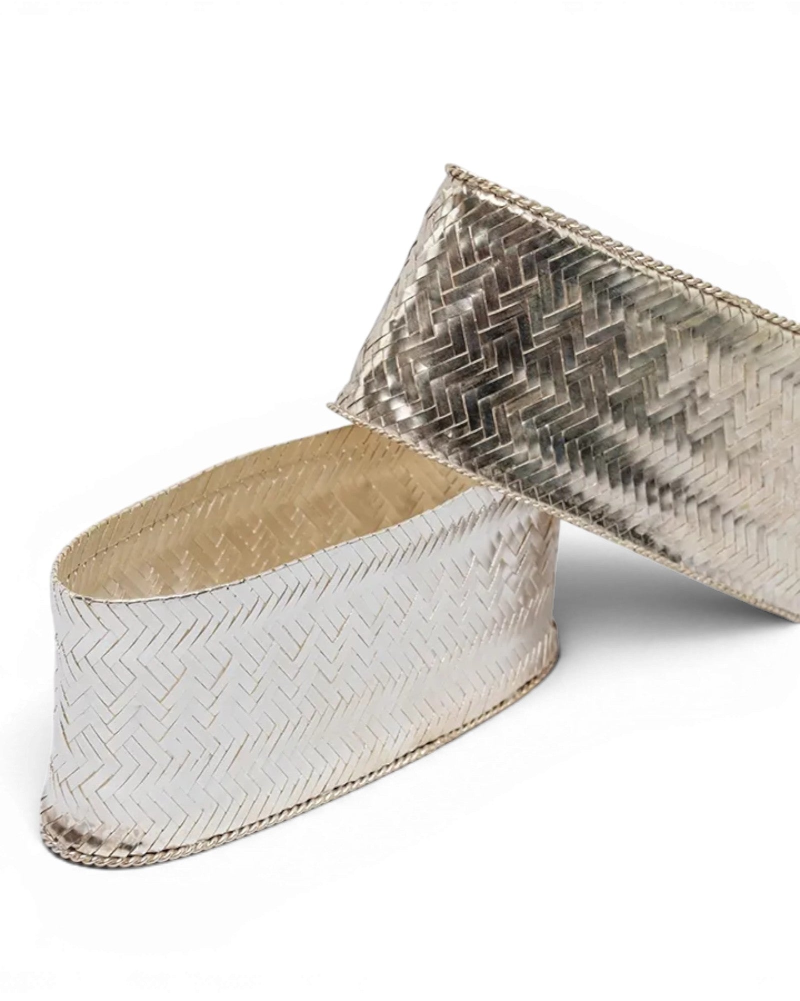 Sisouvanh Silver Plated Copper Woven Oval Narrow Box