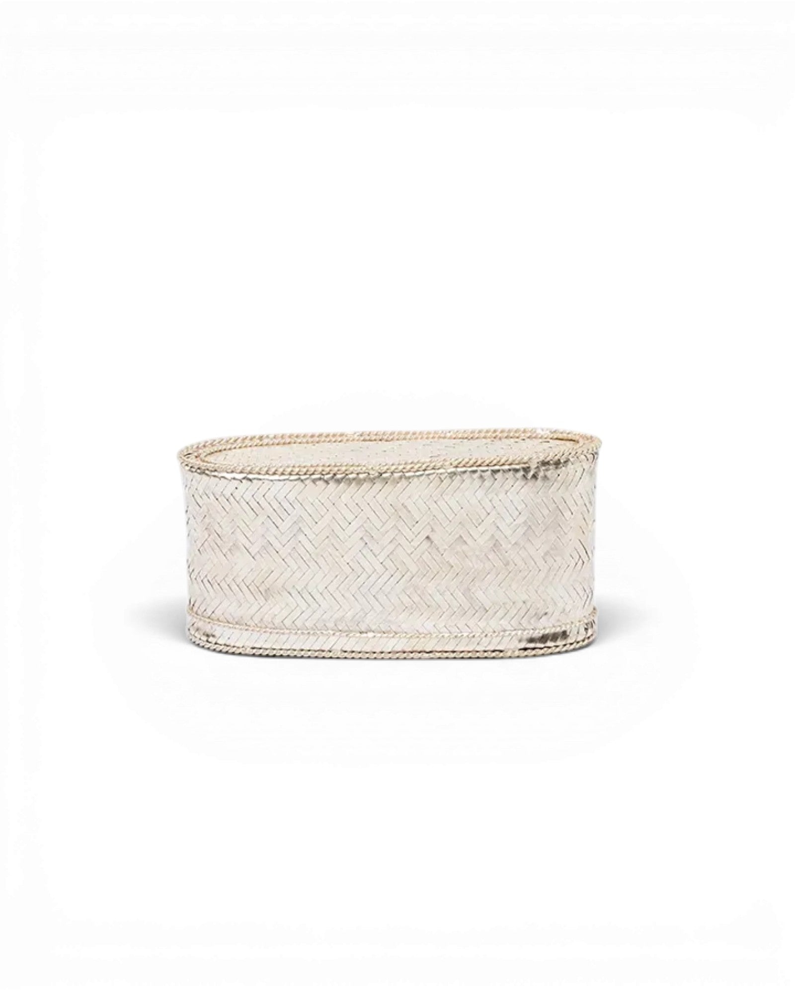 Sisouvanh Silver Plated Copper Woven Oval Narrow Box
