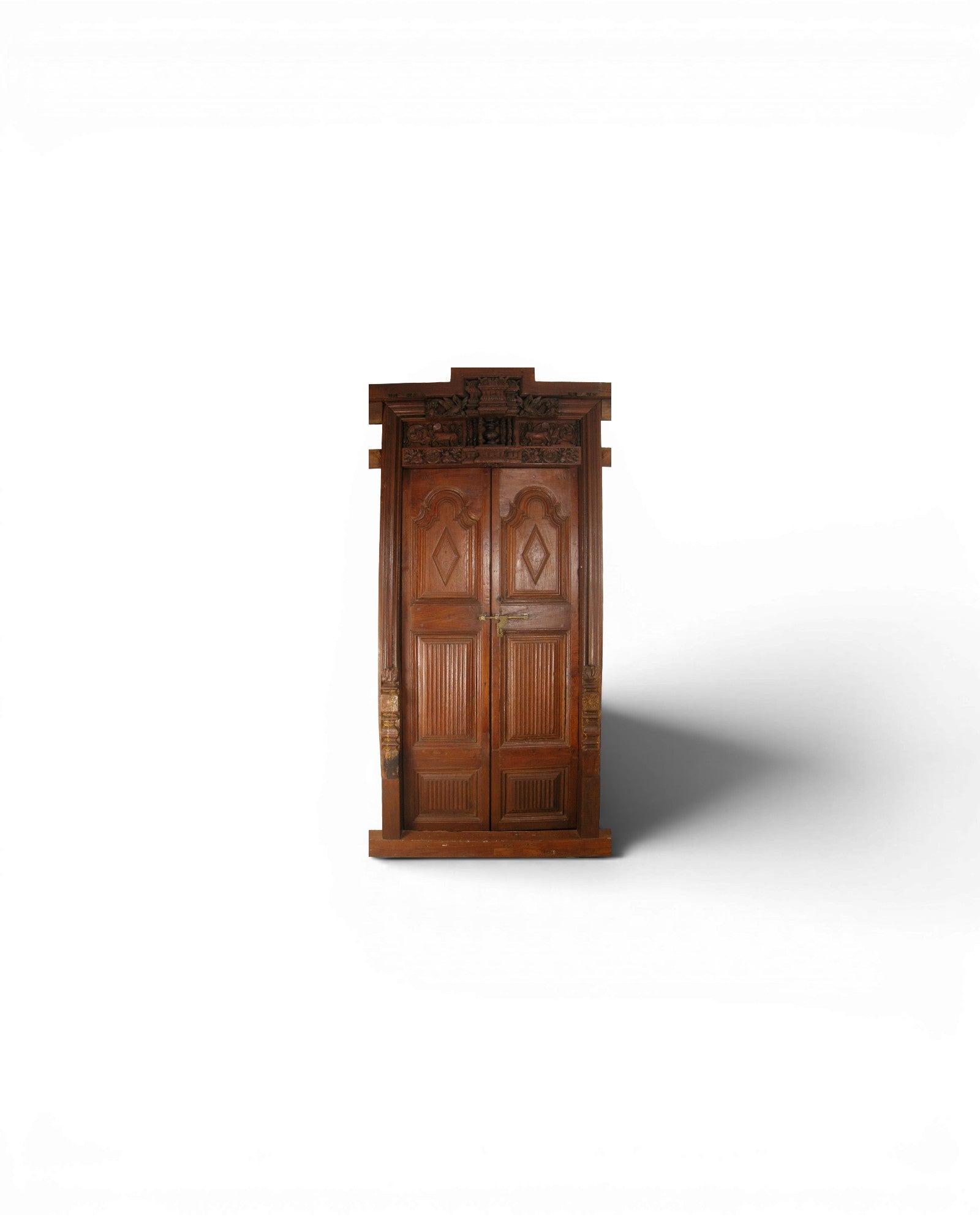 Madras Teak Wood Door with Carved Frame - Surround Living - 1