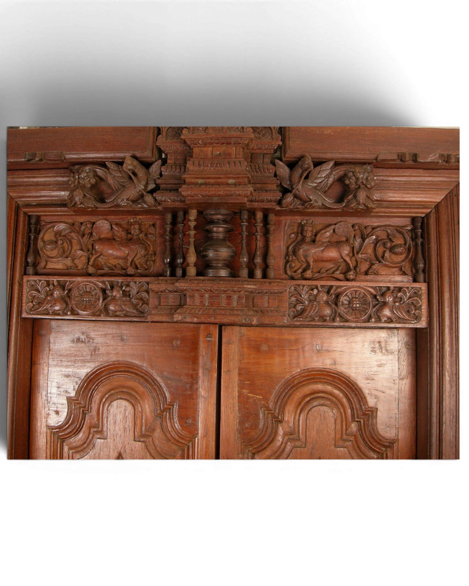 Madras Teak Wood Door with Carved Frame - Surround Living - 3