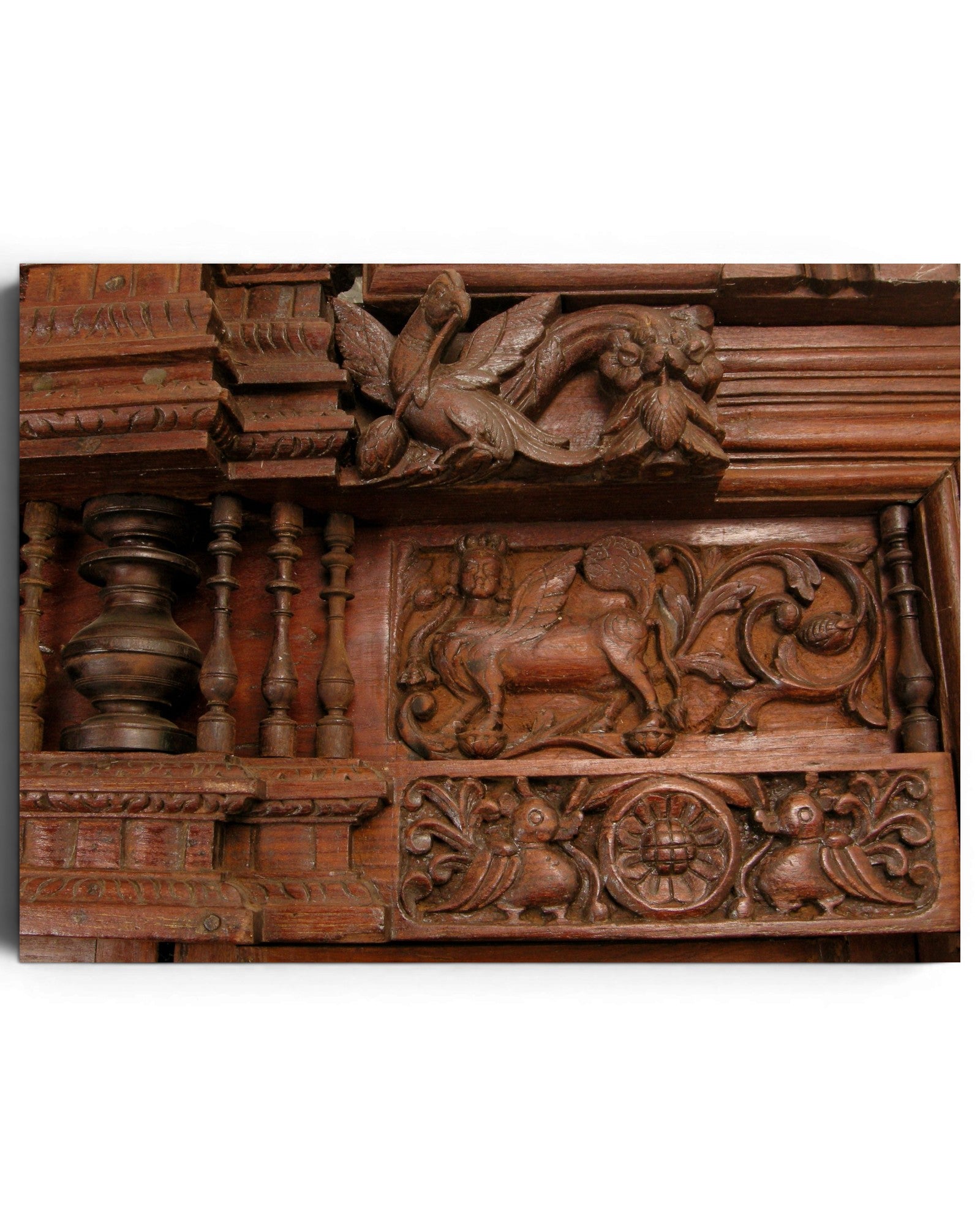 Madras Teak Wood Door with Carved Frame - Surround Living - 5
