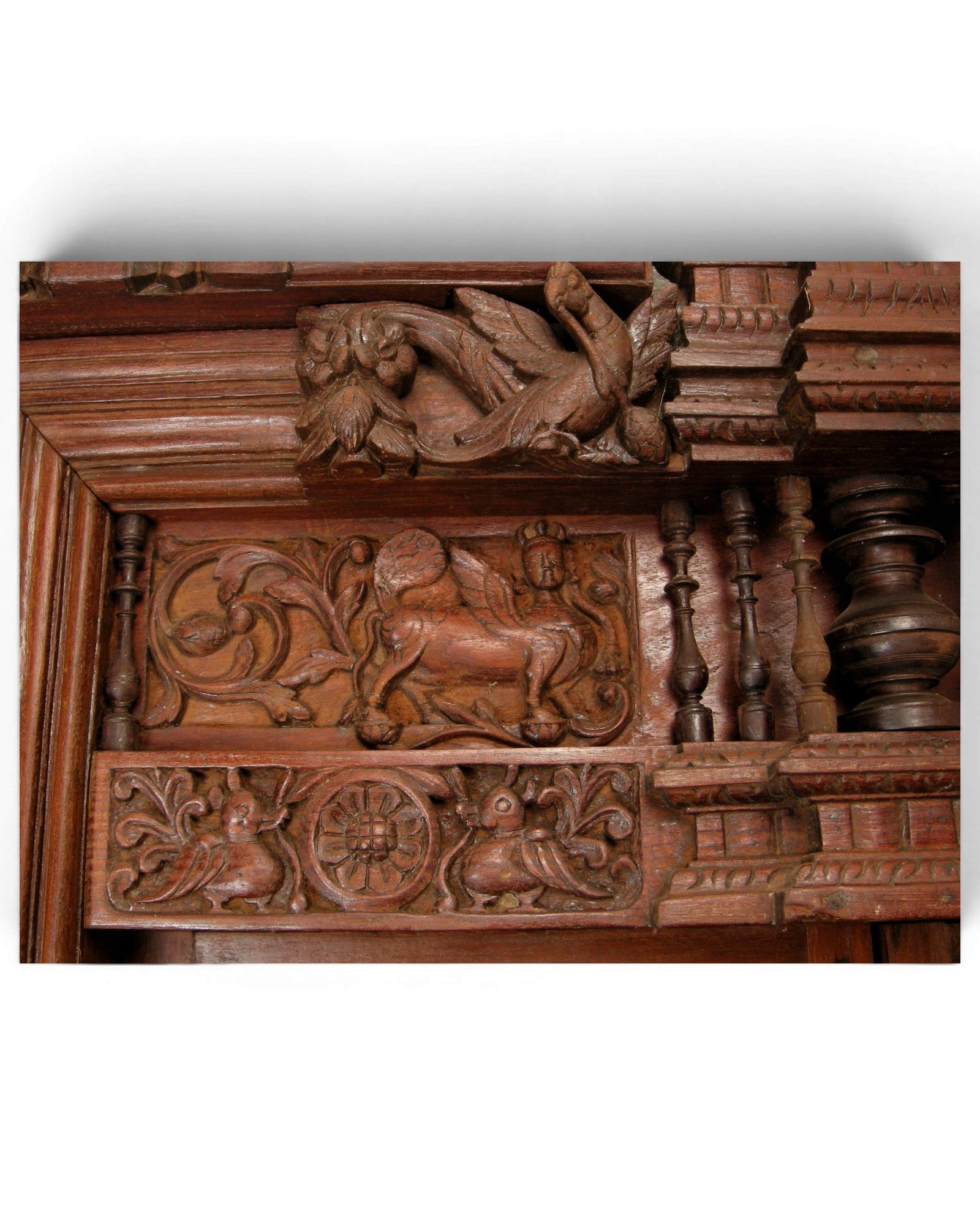 Madras Teak Wood Door with Carved Frame - Surround Living - 6