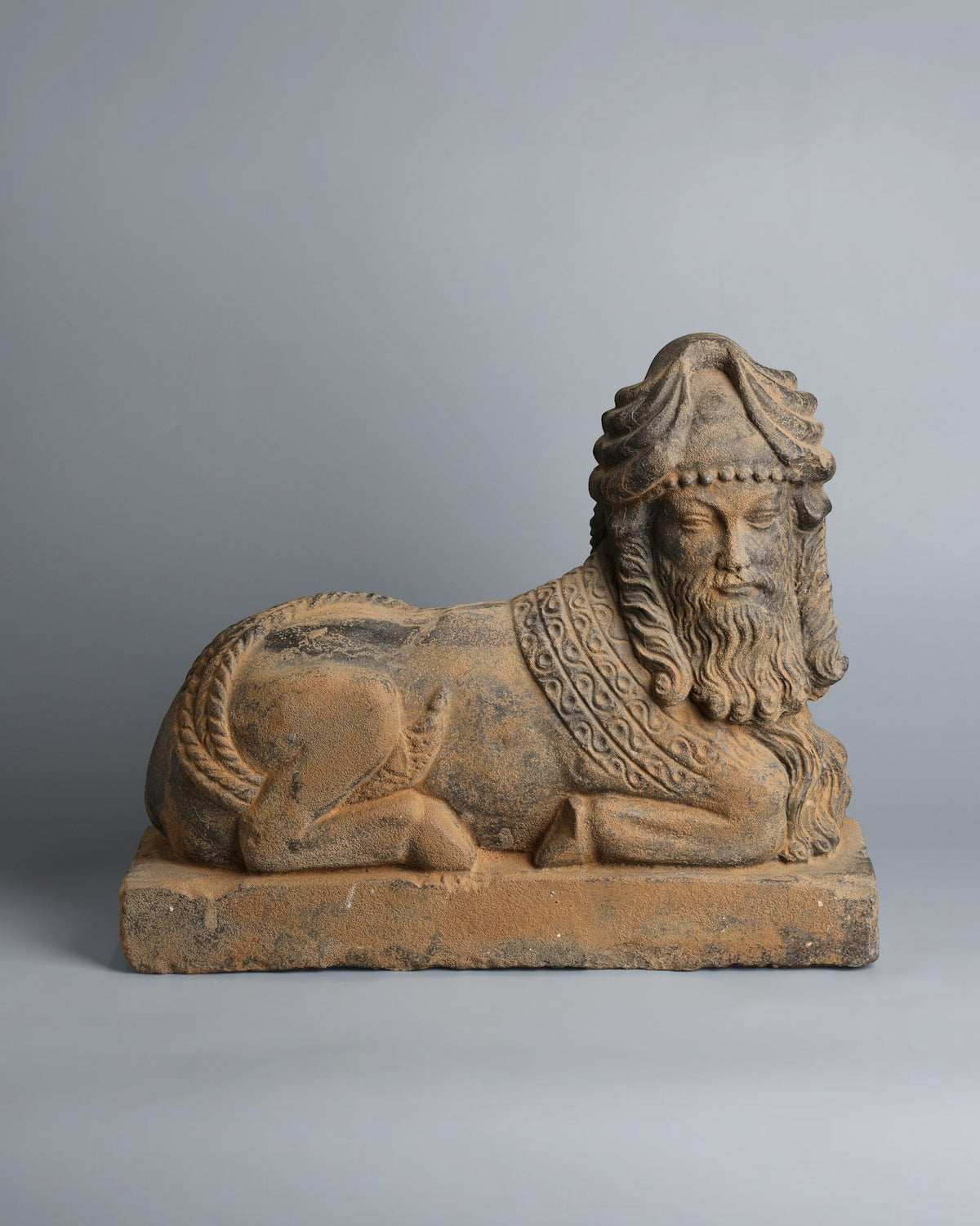 Mesopotamian Assyrian Art Androcephalous Bull Stone Statue