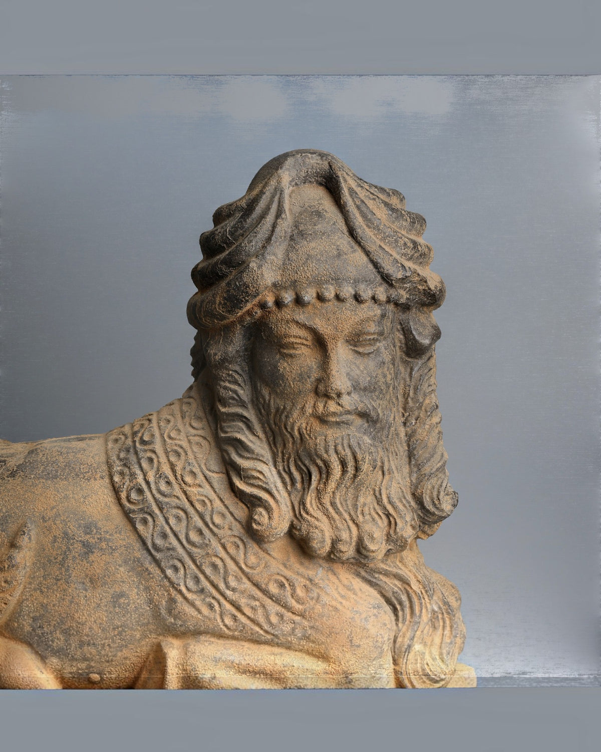 Mesopotamian Assyrian Art Androcephalous Bull Stone Statue