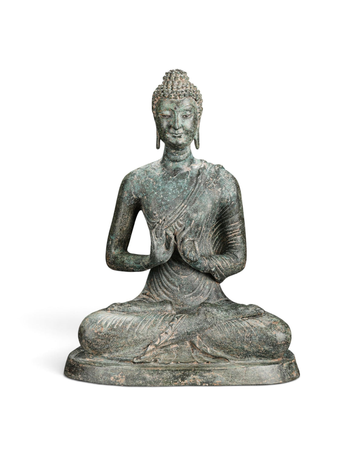 Southeast Asian Antique Meditating Buddha Bronze Sculpture
