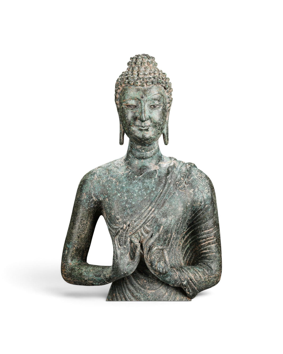 Southeast Asian Antique Meditating Buddha Bronze Sculpture