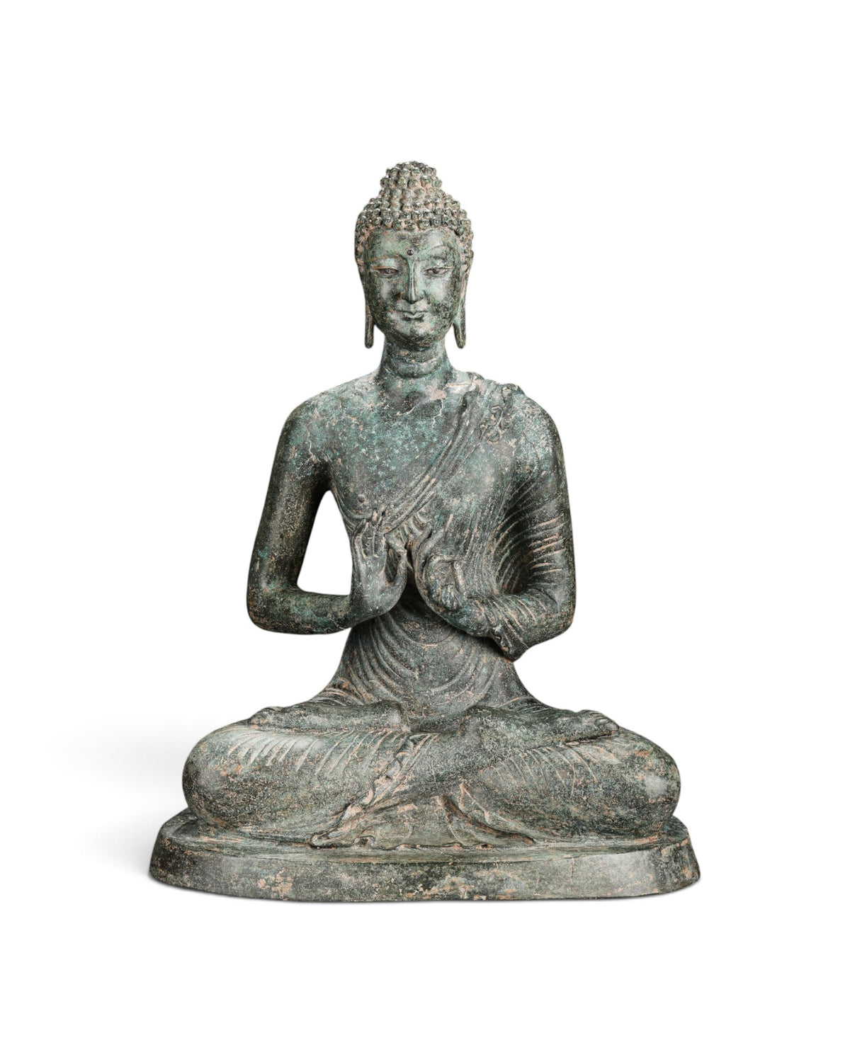 Southeast Asian Antique Meditating Buddha Bronze Sculpture