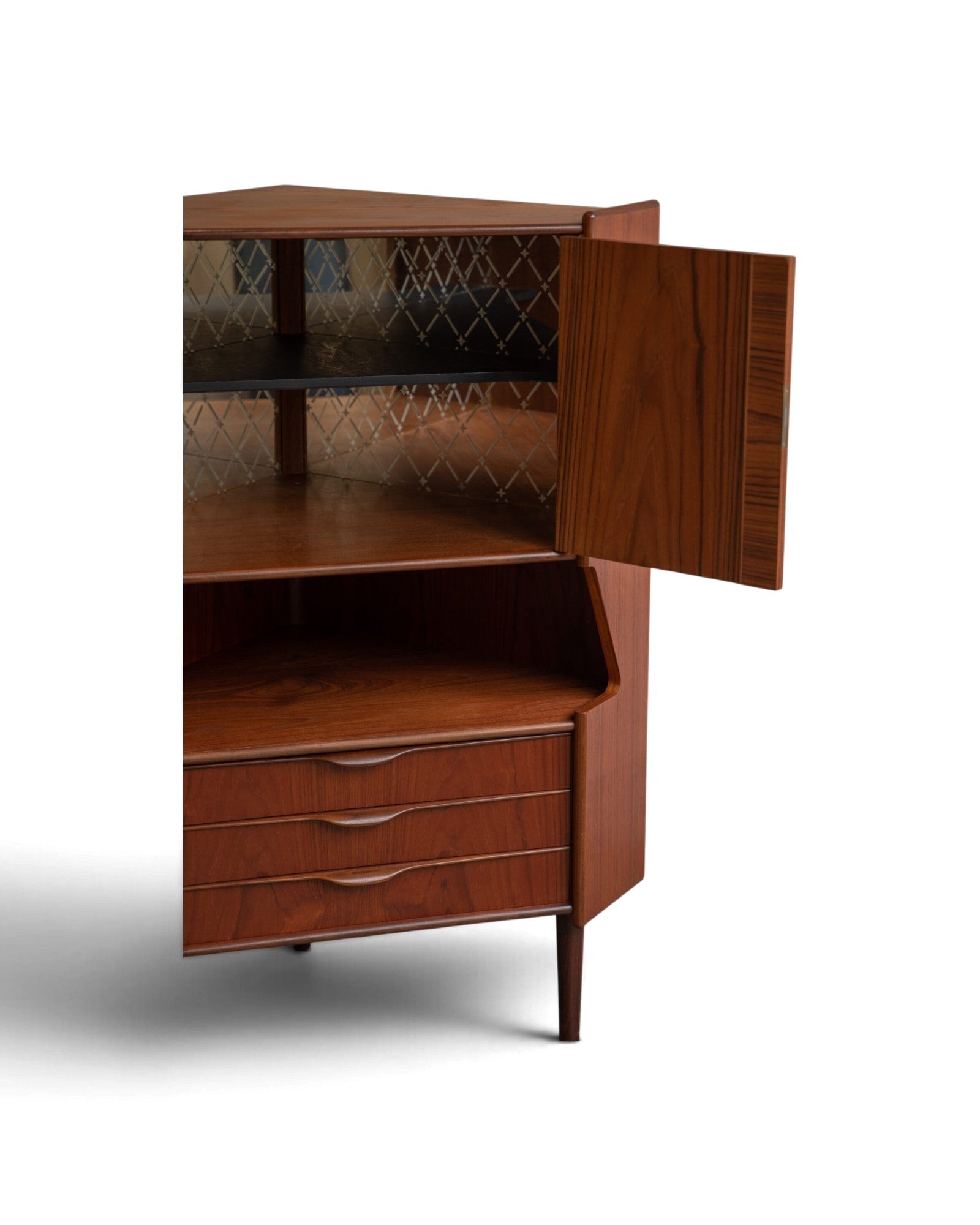 Danish Corner Bar Cabinet by Brdr. Falsig Møbelfabrik