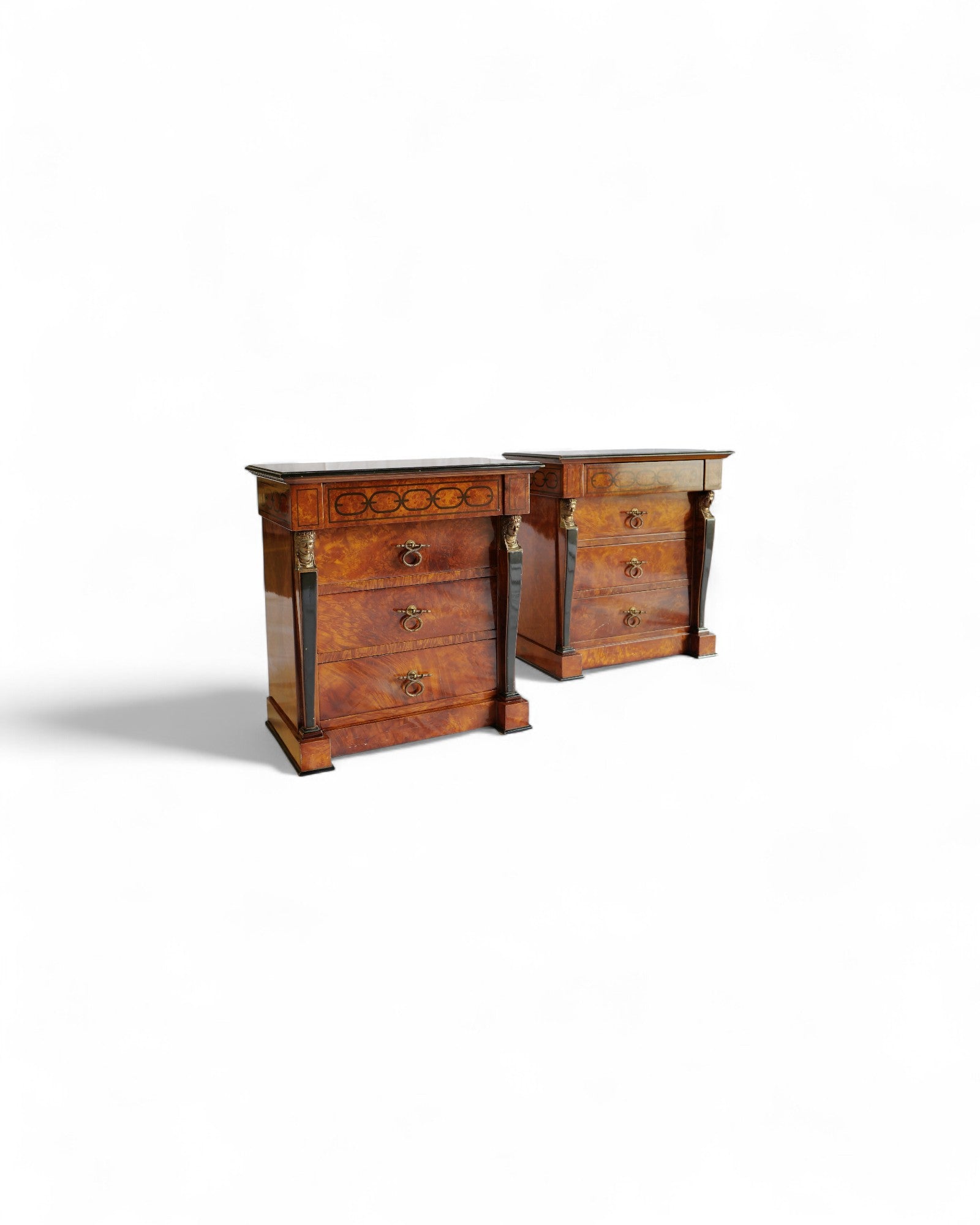 Set of Empire Chest of Drawers & Side Tables -  1 Chest of Drawers & 2 Night Stands
