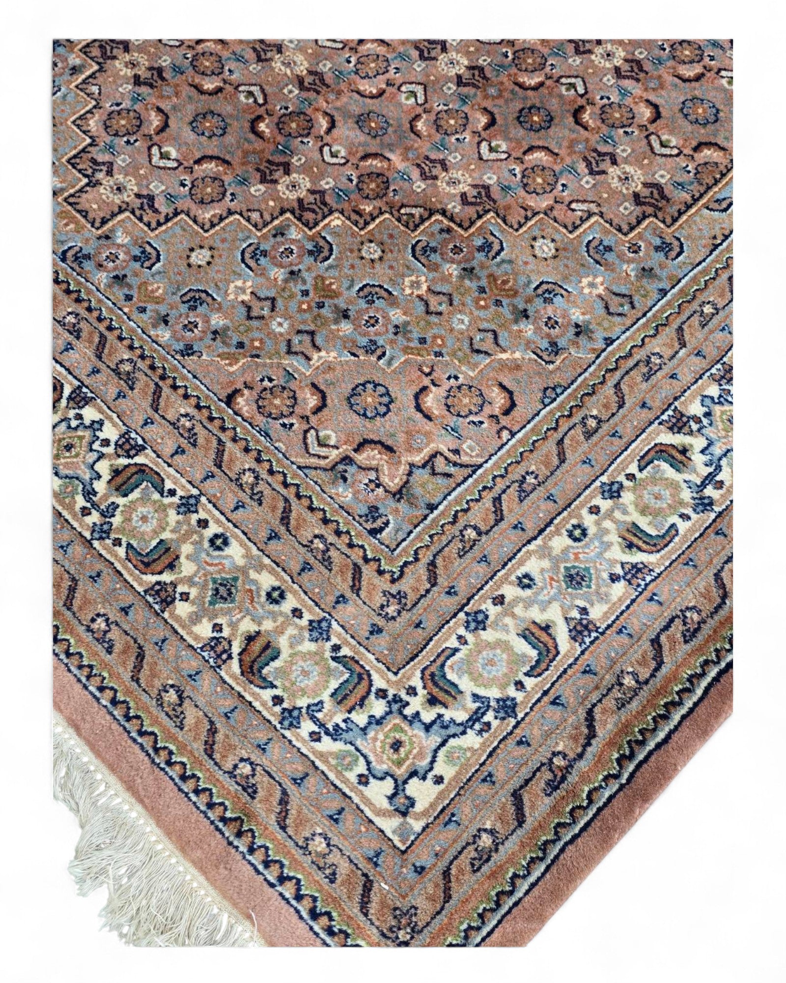 Belgian Machine-Woven Medallion Rug – Dusty Rose & Ivory (200 x 300 cm)