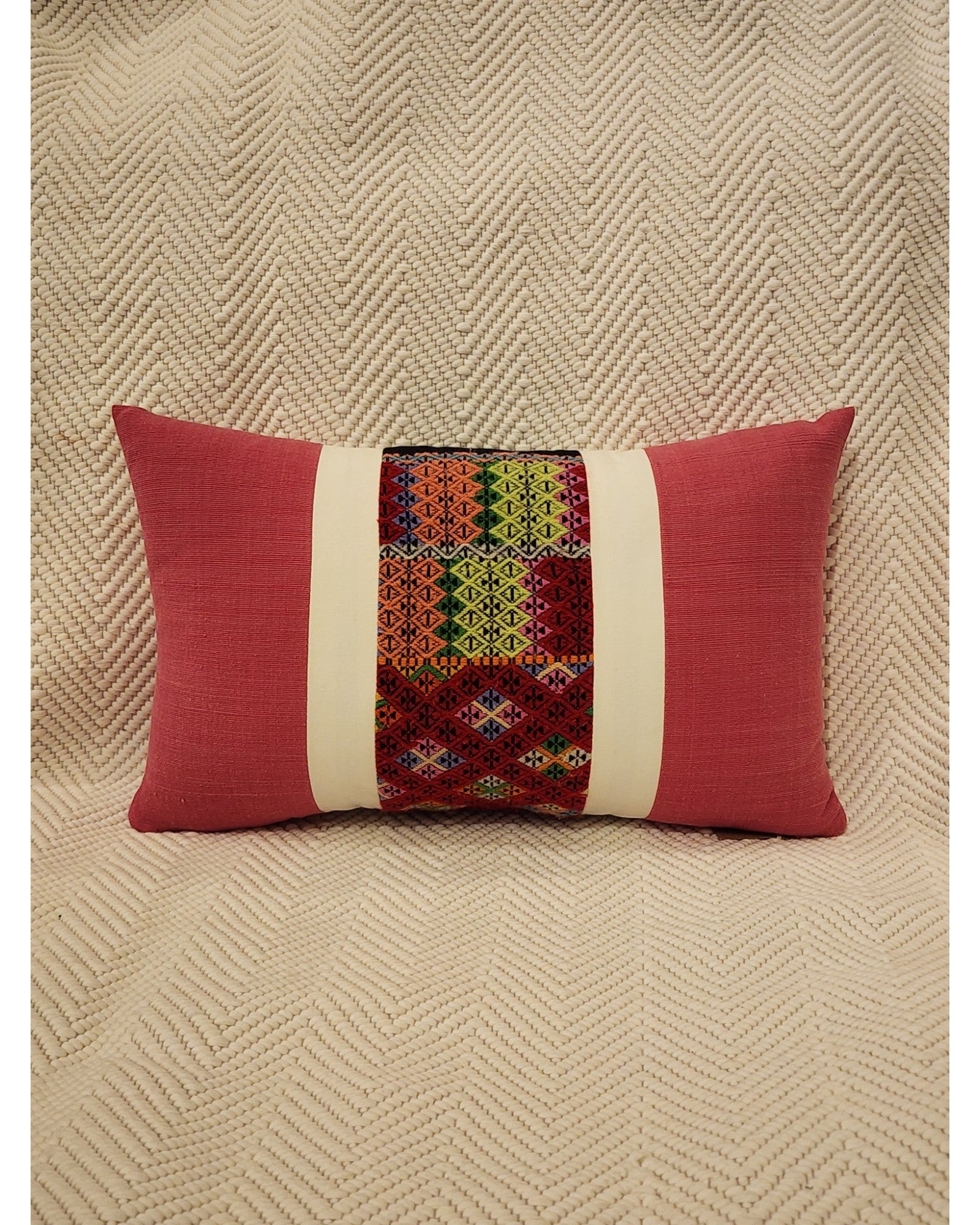 Chiang Mai Threads Lumbar Cushion - Deep Red