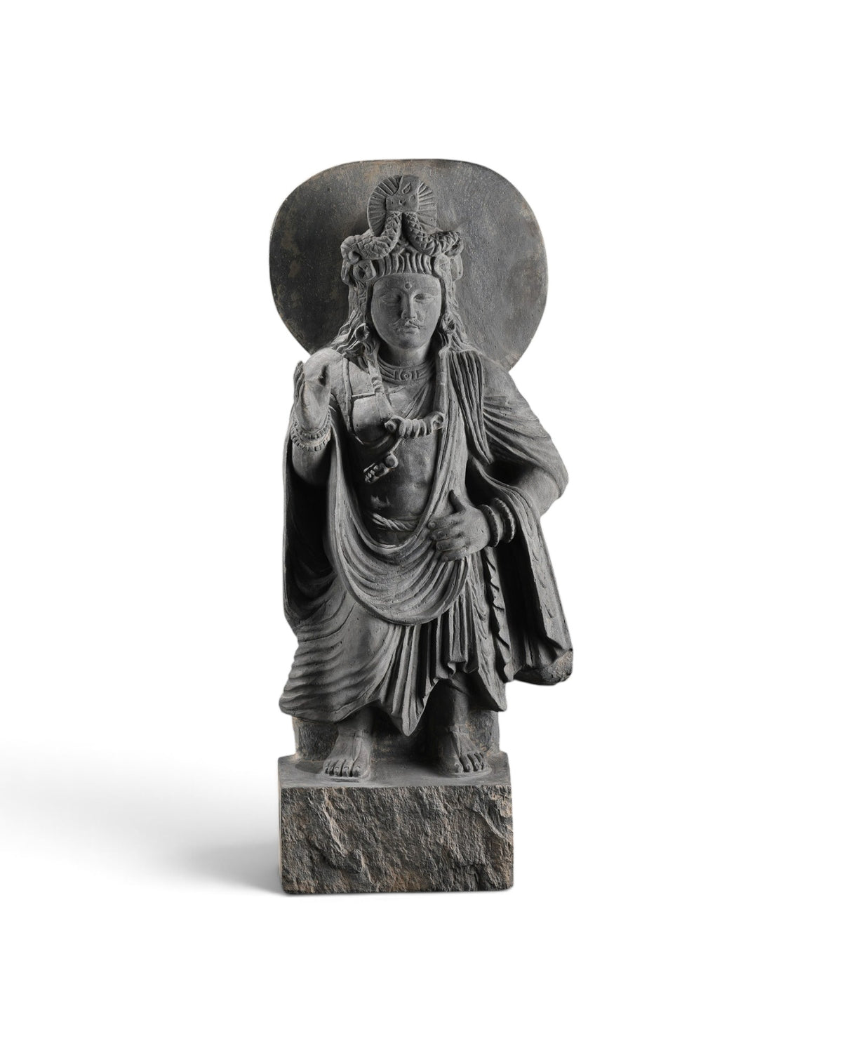 Gandharan Sculpture of a Standing Bodhisattva Maitreya