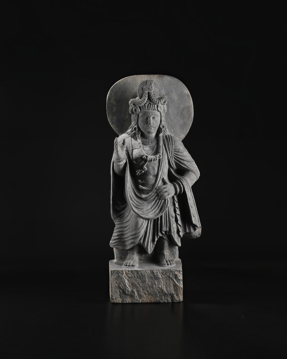 Gandharan Sculpture of a Standing Bodhisattva Maitreya