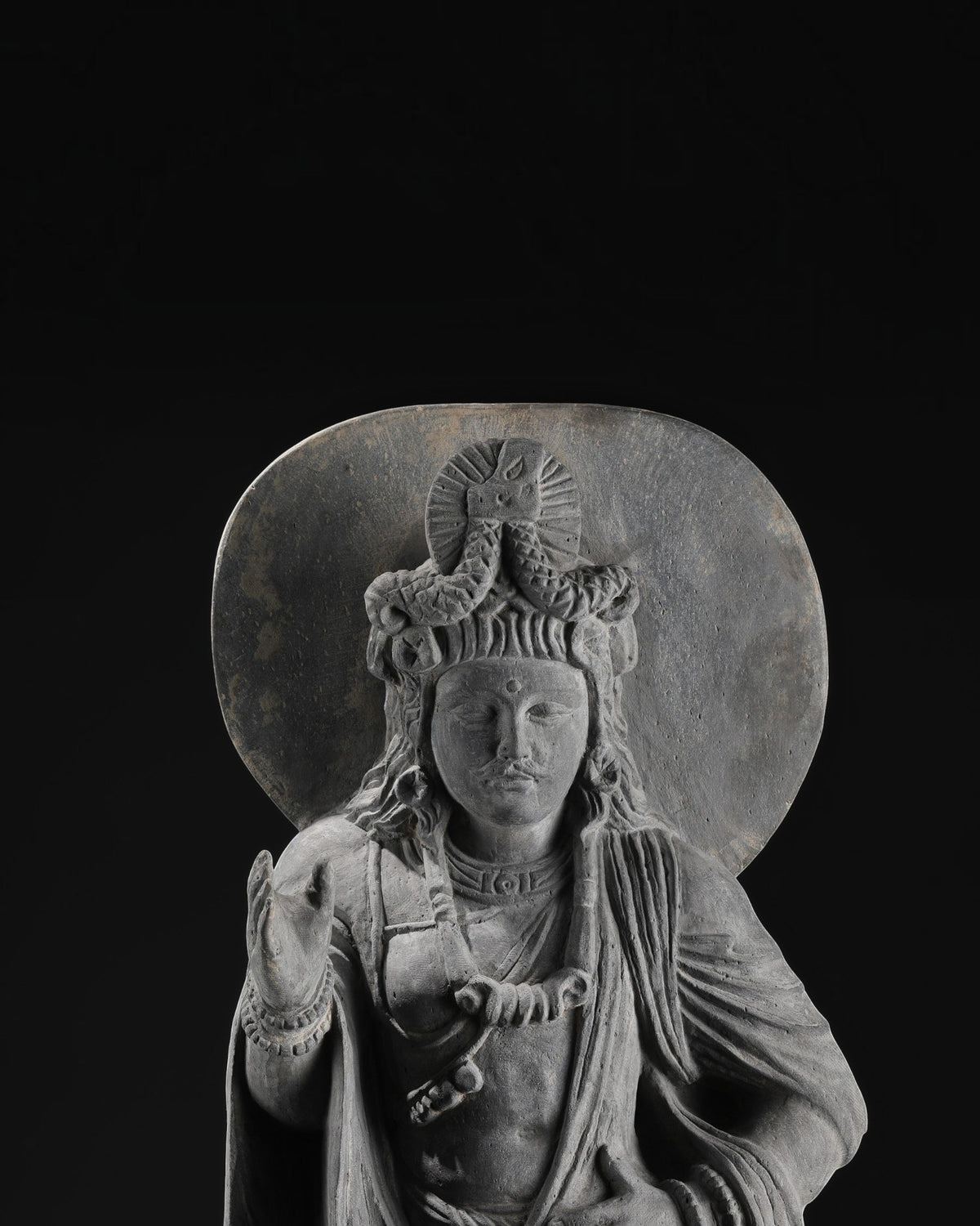 Gandharan Sculpture of a Standing Bodhisattva Maitreya