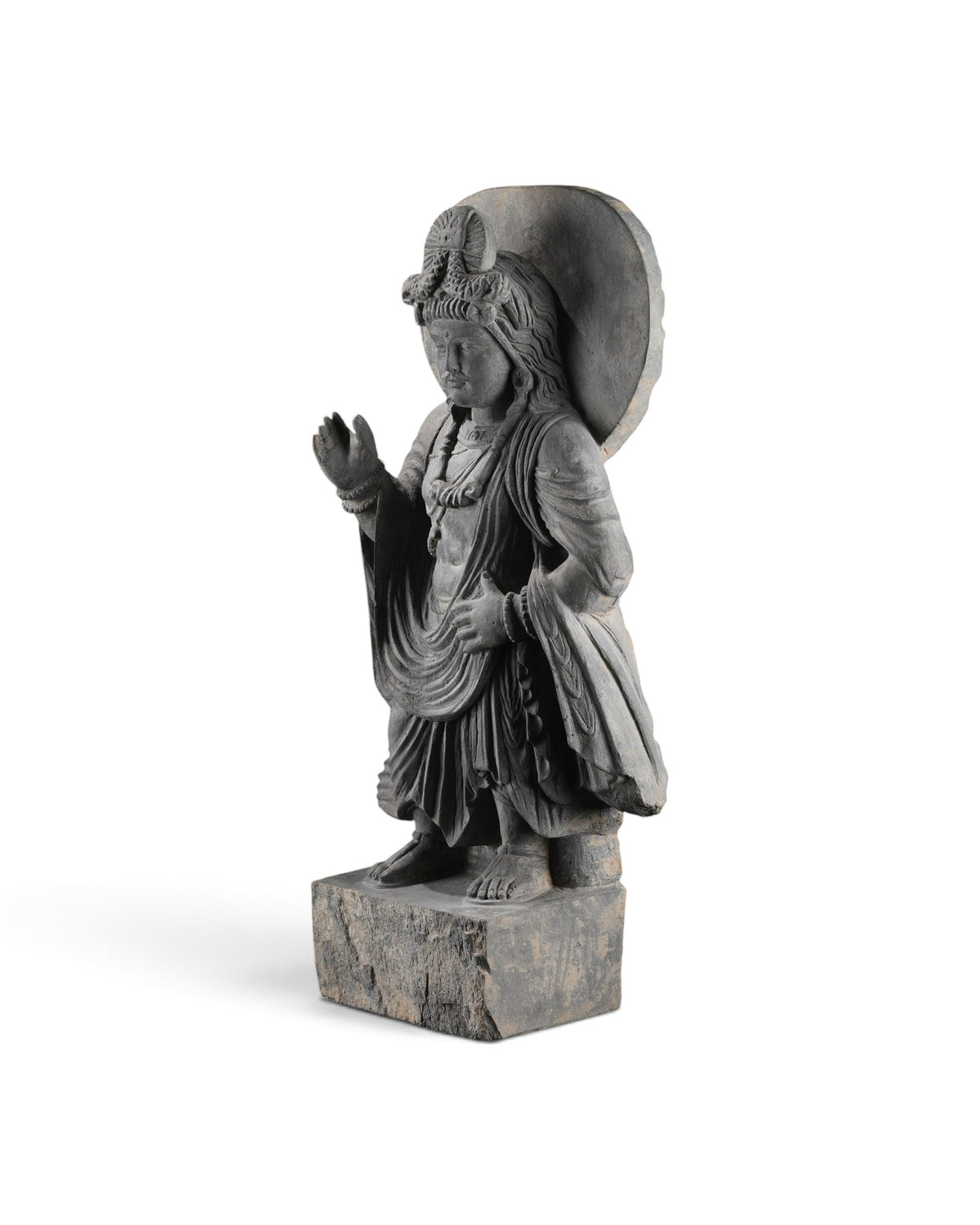 Gandharan Sculpture of a Standing Bodhisattva Maitreya