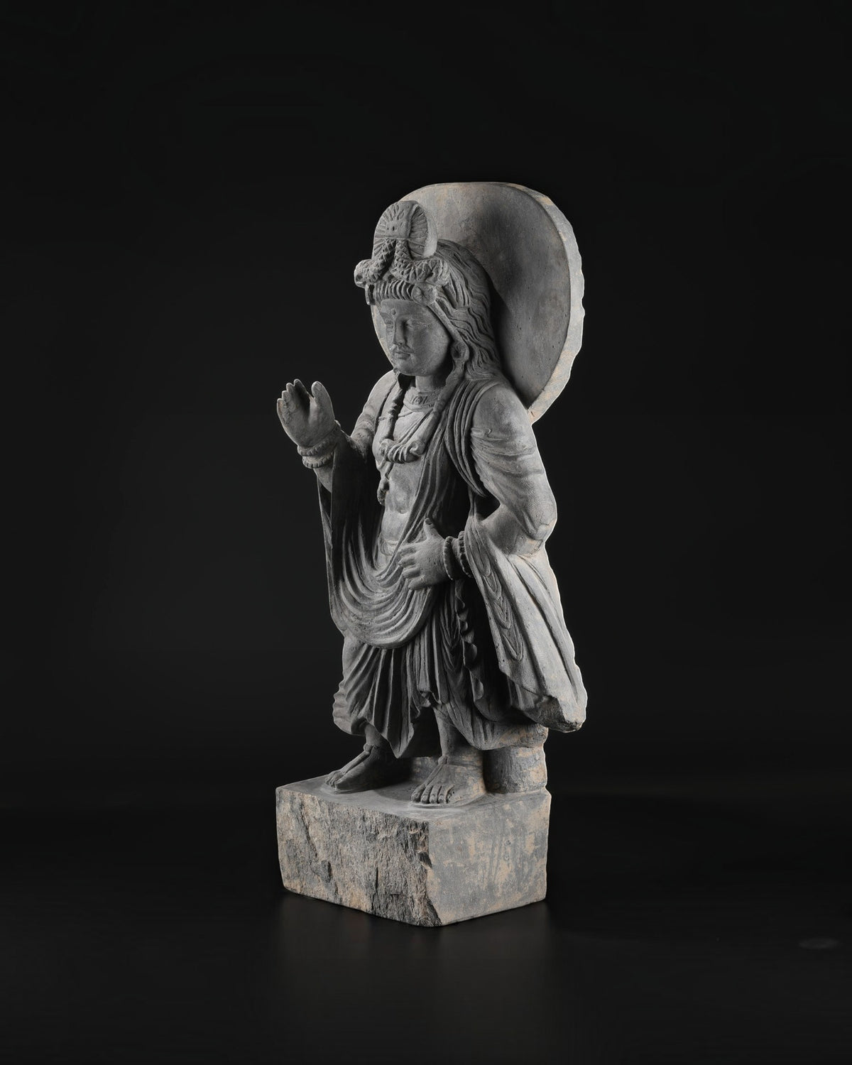 Gandharan Sculpture of a Standing Bodhisattva Maitreya