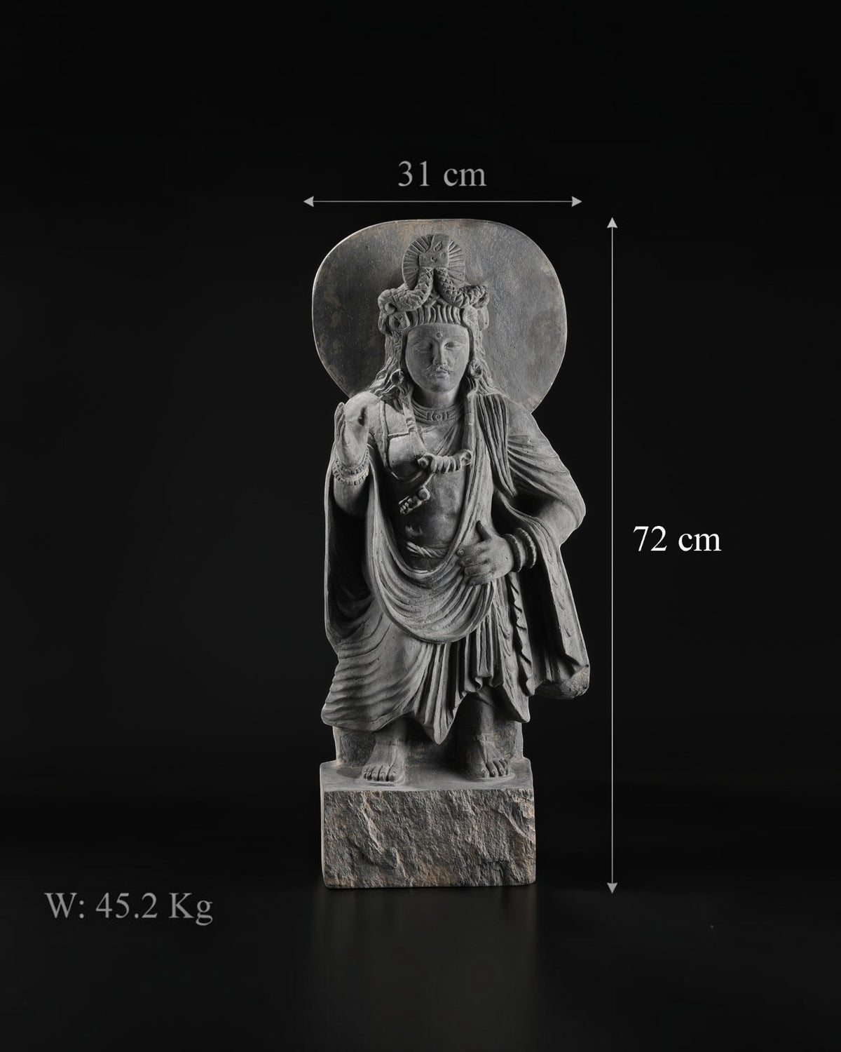 Gandharan Sculpture of a Standing Bodhisattva Maitreya