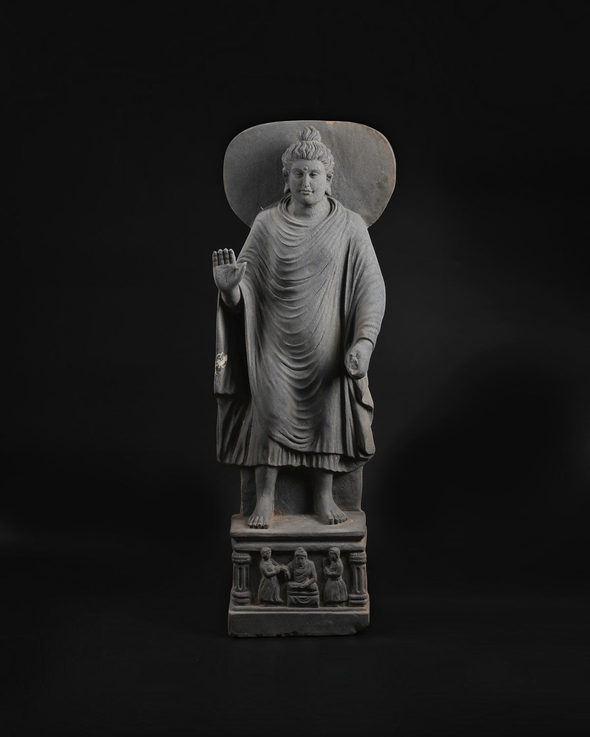 Ancient Gandhara Schist Figure of Standing Buddha