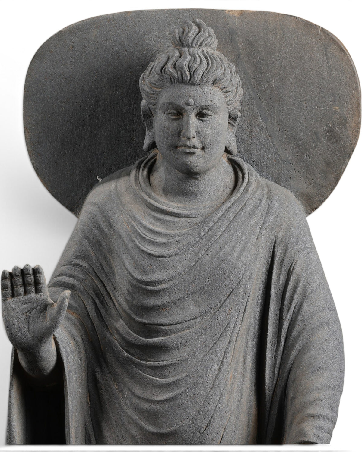 Ancient Gandhara Schist Figure of Standing Buddha