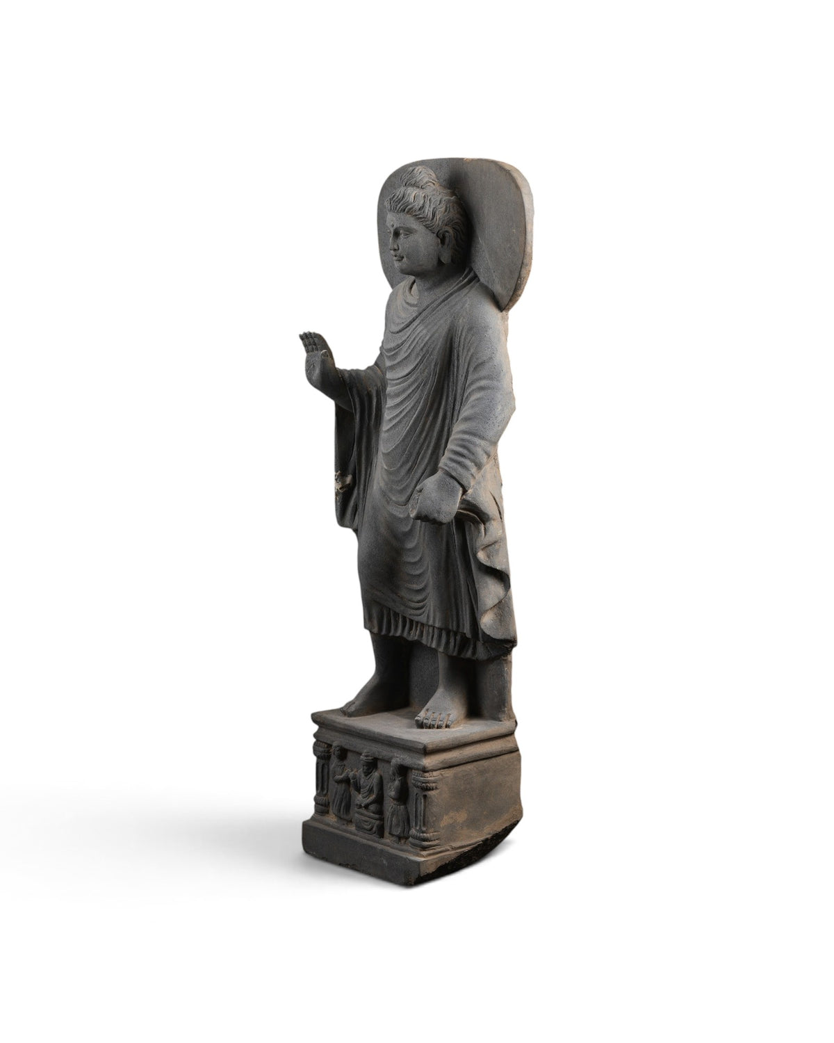 Ancient Gandhara Schist Figure of Standing Buddha