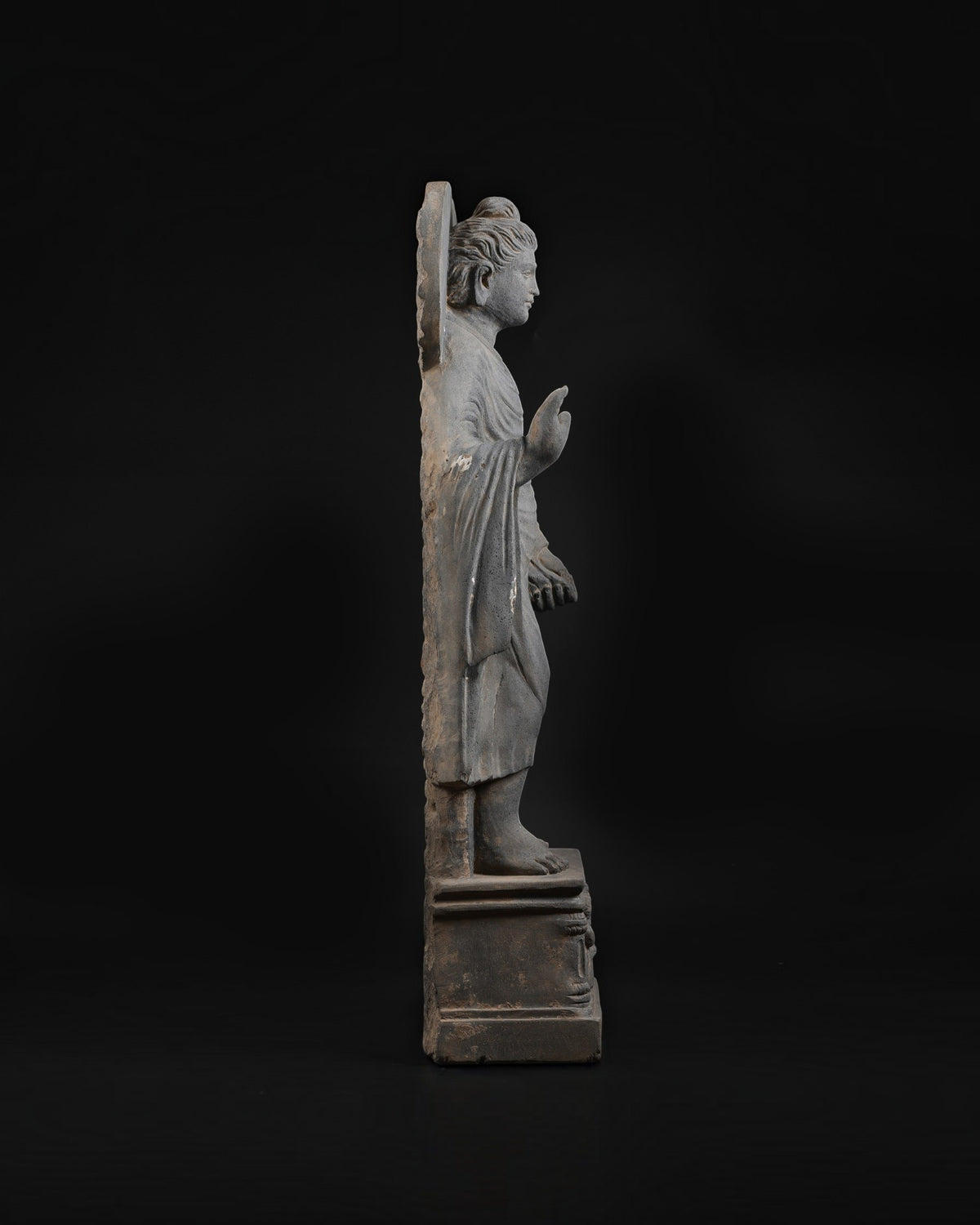Ancient Gandhara Schist Figure of Standing Buddha