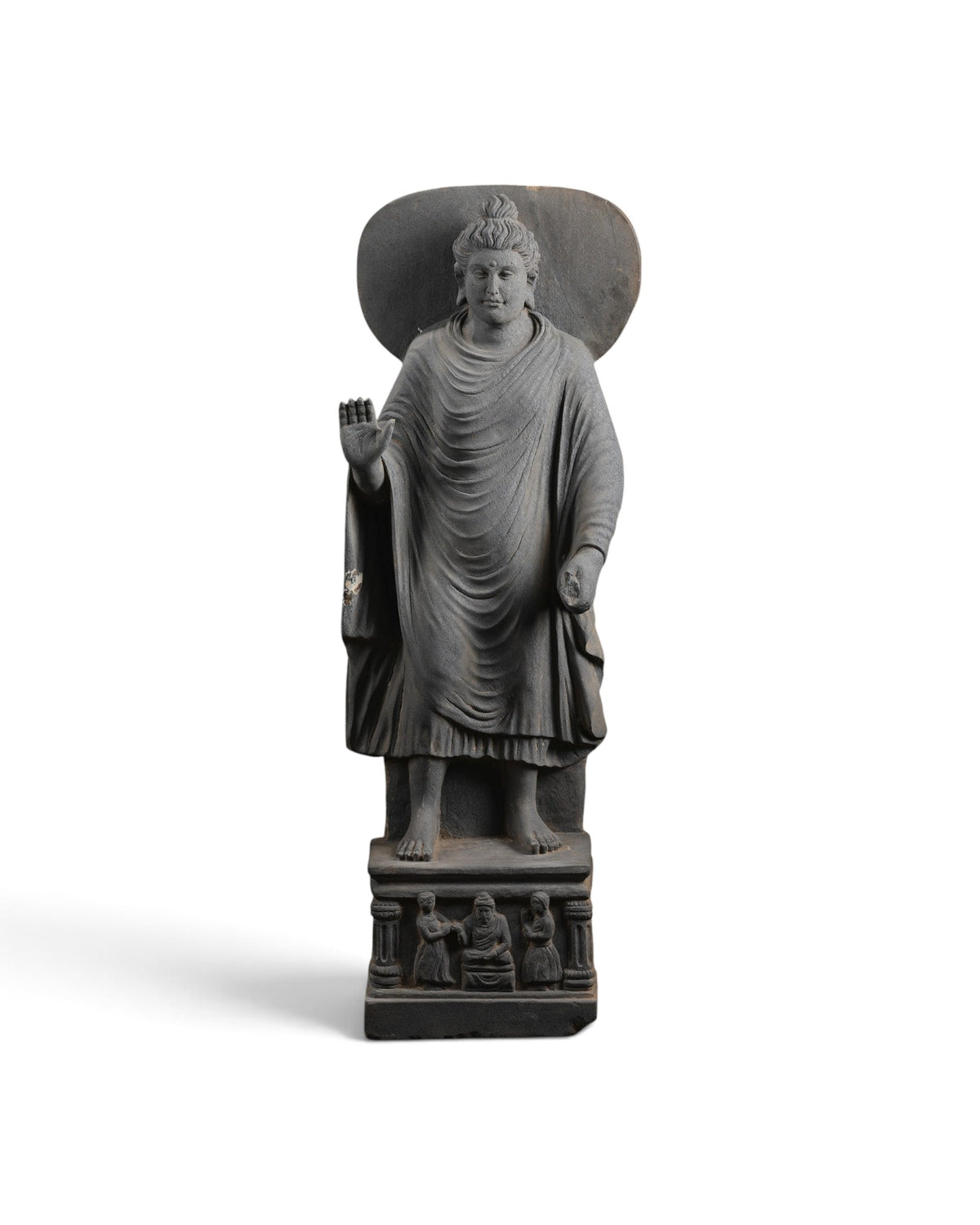 Ancient Gandhara Schist Figure of Standing Buddha