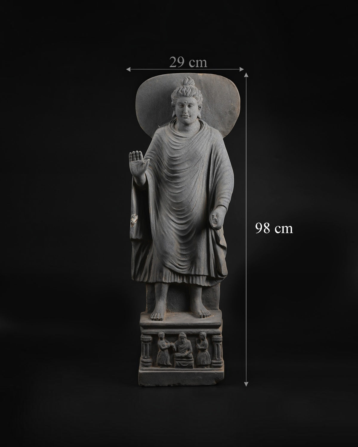Ancient Gandhara Schist Figure of Standing Buddha