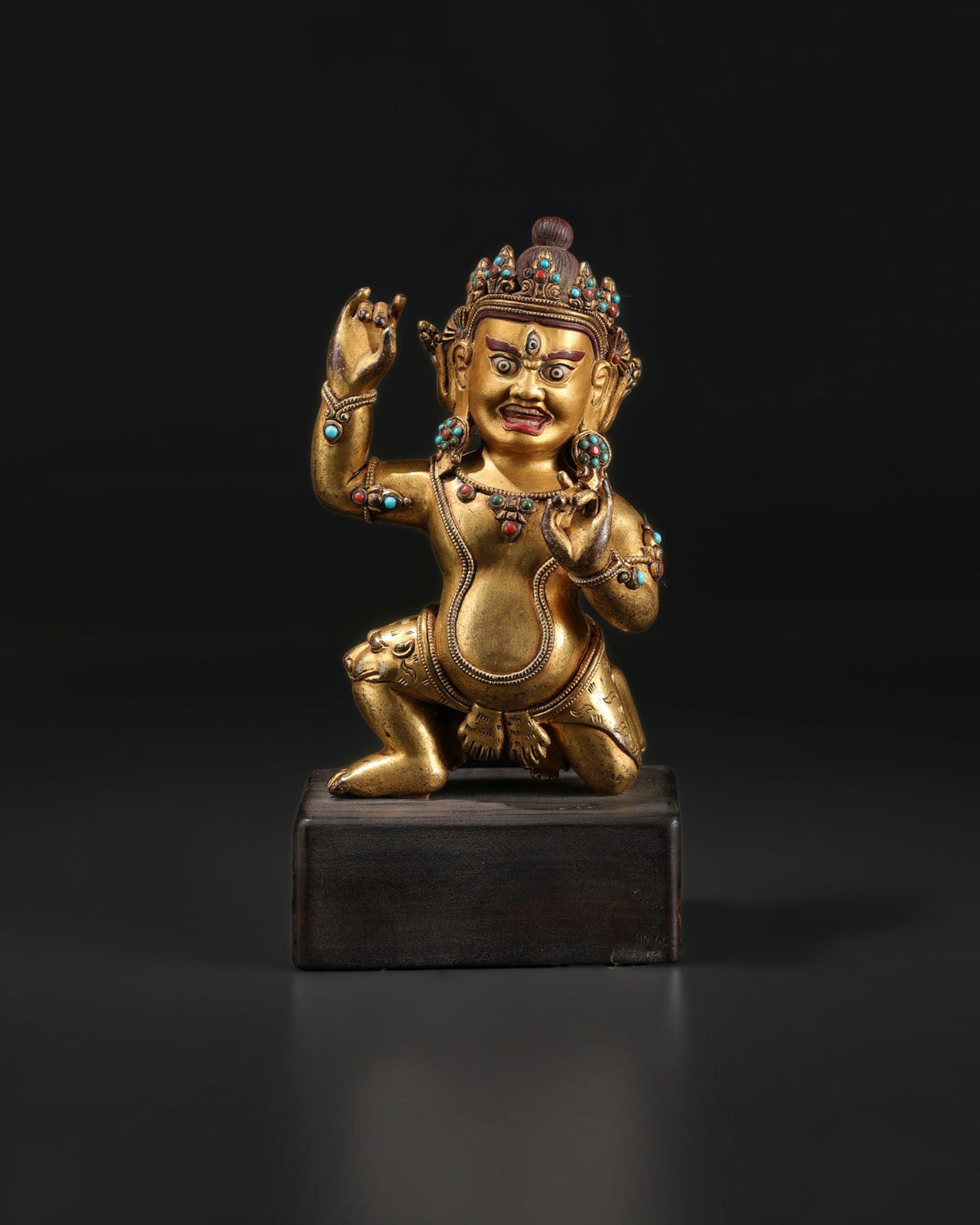 Ancient Himalayan Tibetan Buddhist Bronze Sculpture of Mahakala