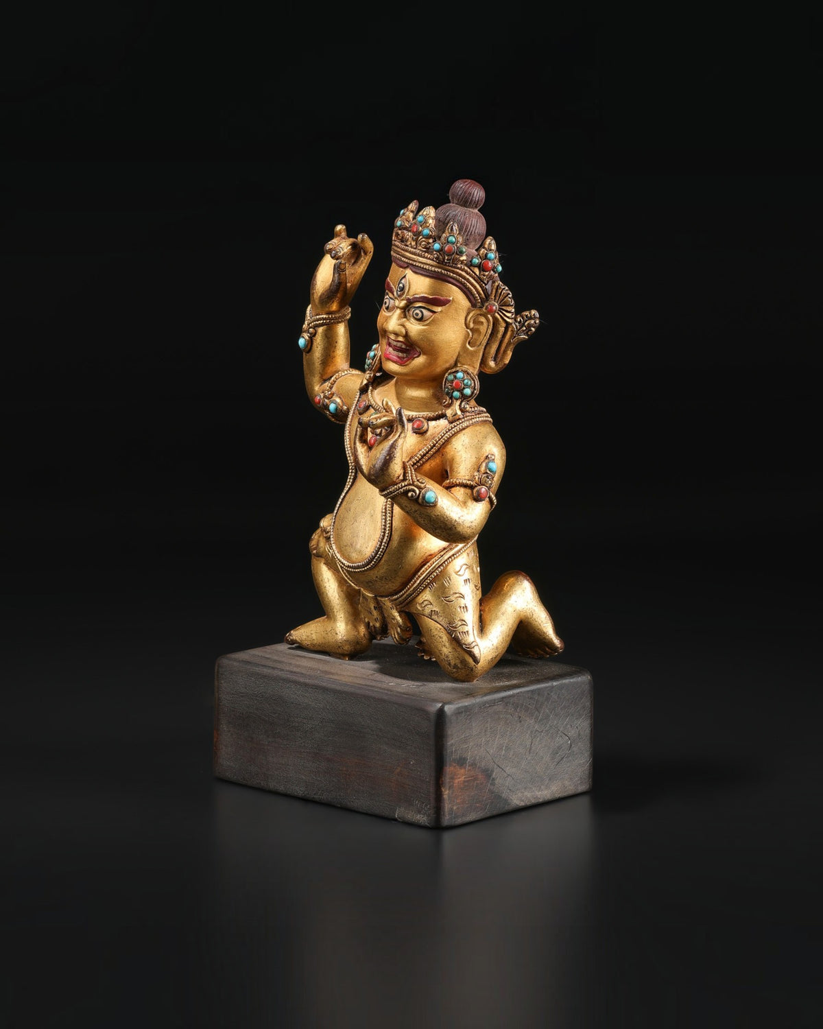 Ancient Himalayan Tibetan Buddhist Bronze Sculpture of Mahakala