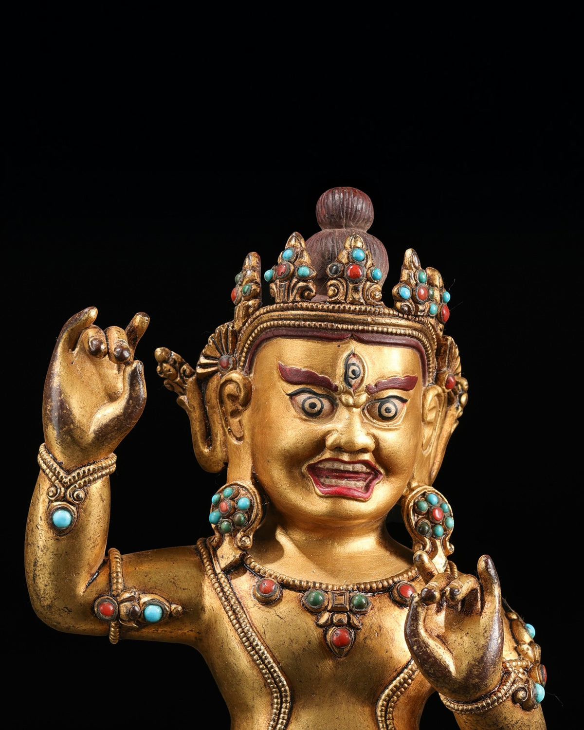 Ancient Himalayan Tibetan Buddhist Bronze Sculpture of Mahakala