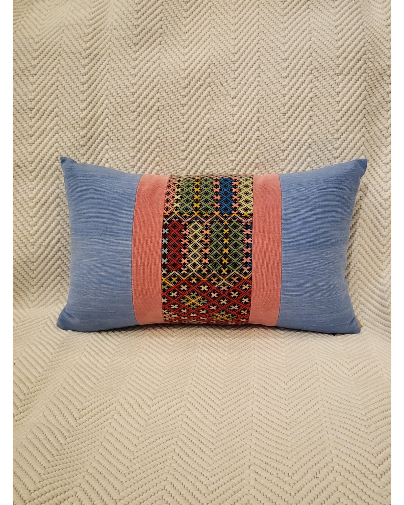 Chiang Mai Threads Lumbar Cushion - Light Blue