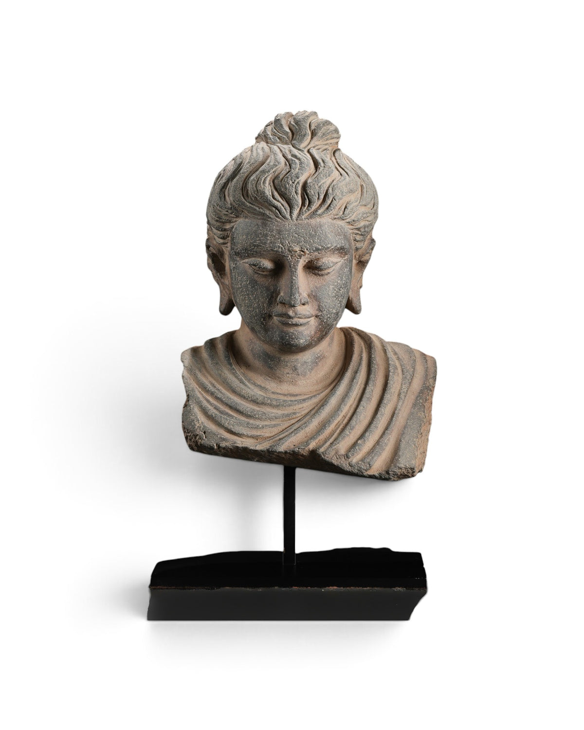 Schist Stone Bust of the Gandhara Buddha