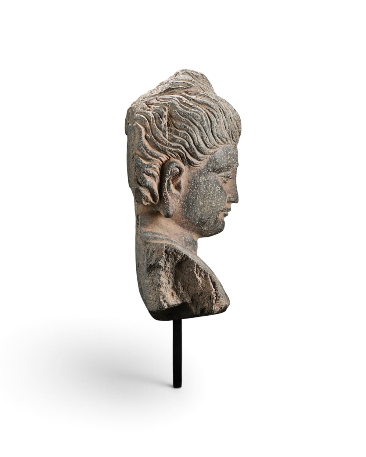 Schist Stone Bust of the Gandhara Buddha