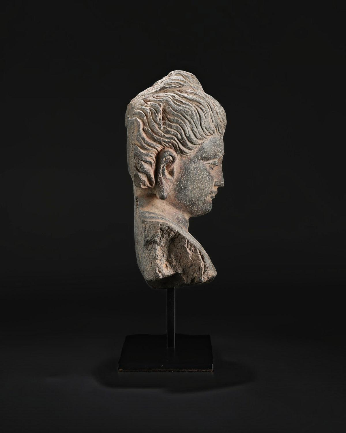 Schist Stone Bust of the Gandhara Buddha