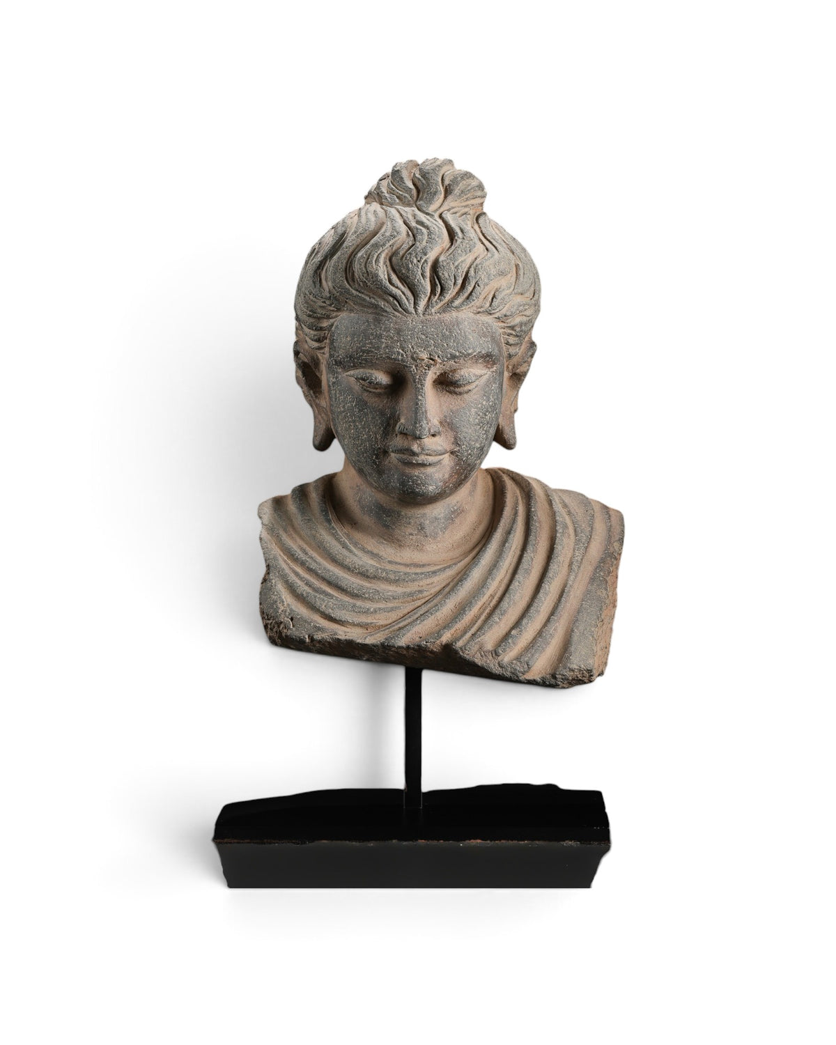 Schist Stone Bust of the Gandhara Buddha