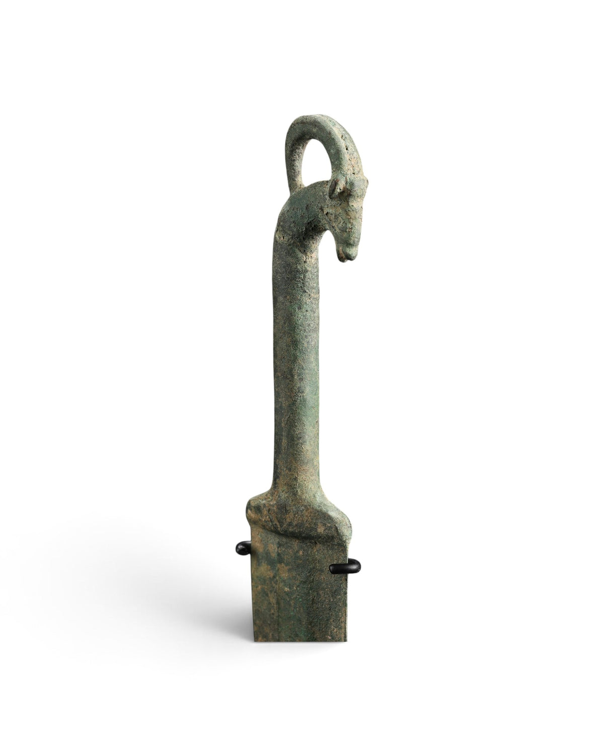 Ancient Luristan Bronze Dagger with Goat Head Handle