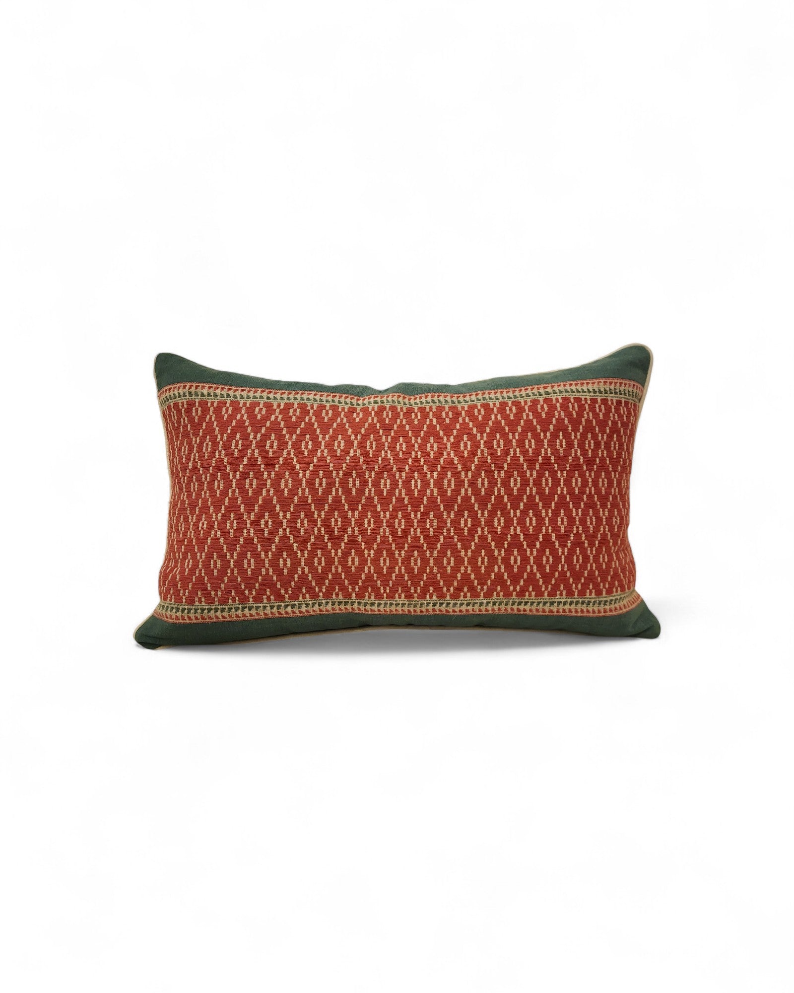 Heritage Khit Diamond Cushion - Pink & Off-White
