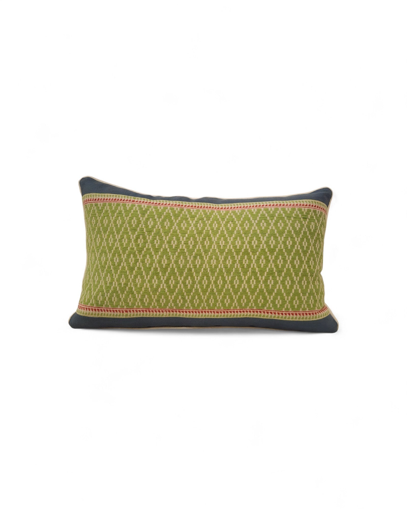 Heritage Khit Diamond Cushion -  Jasmine Green