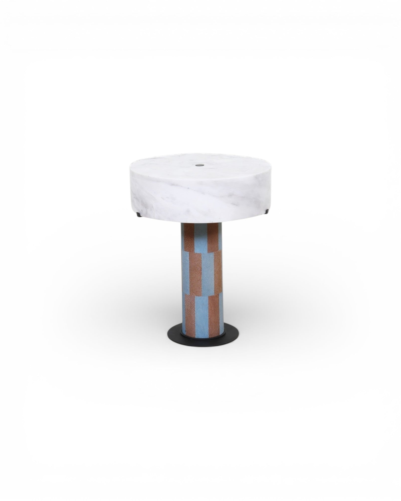 Edie Table Lamp I Shagreen Marble Lamp Shade - Blue & Brown - Surround Living - 1