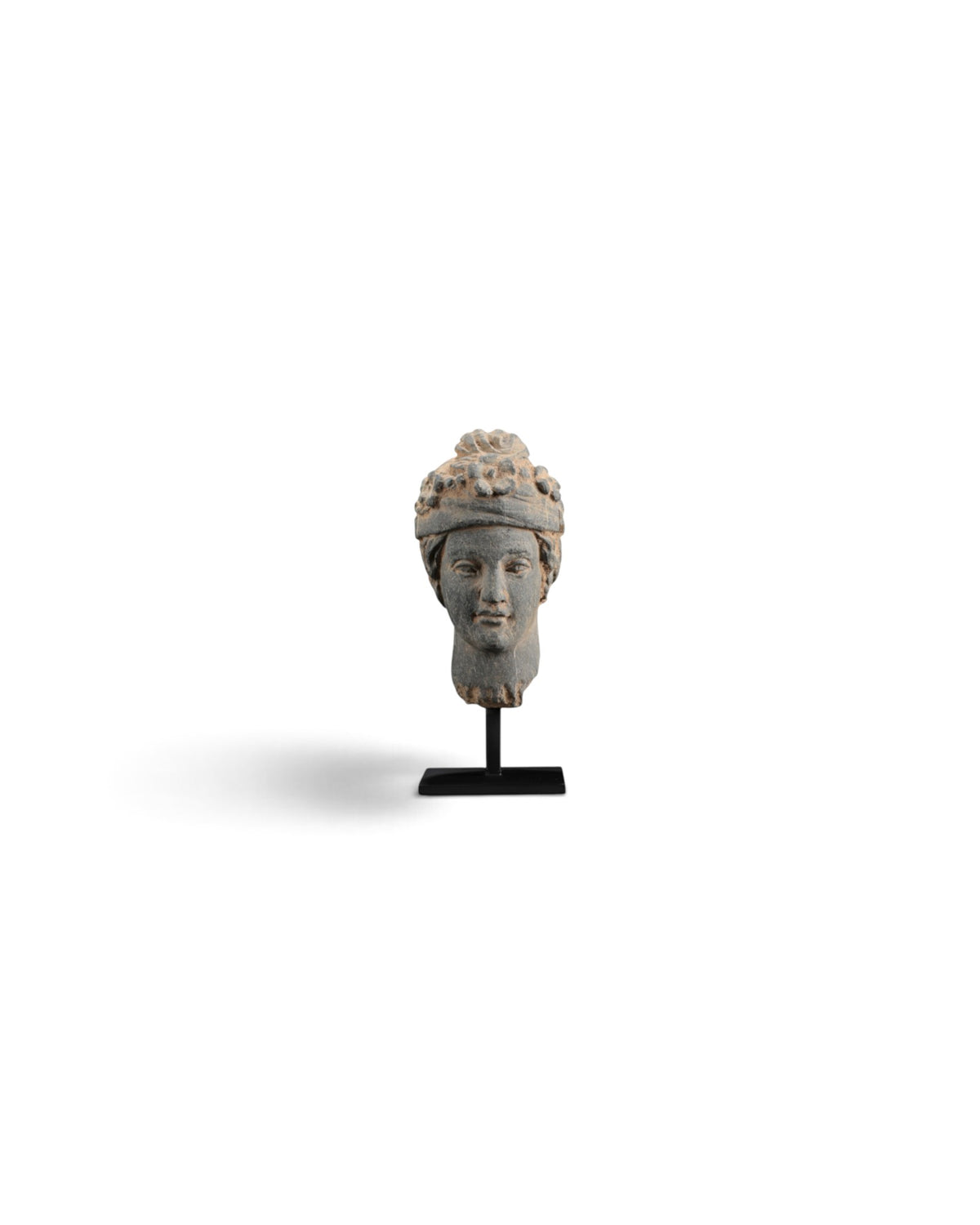 Antique Gandharan Schist Head of a Bodhisattva