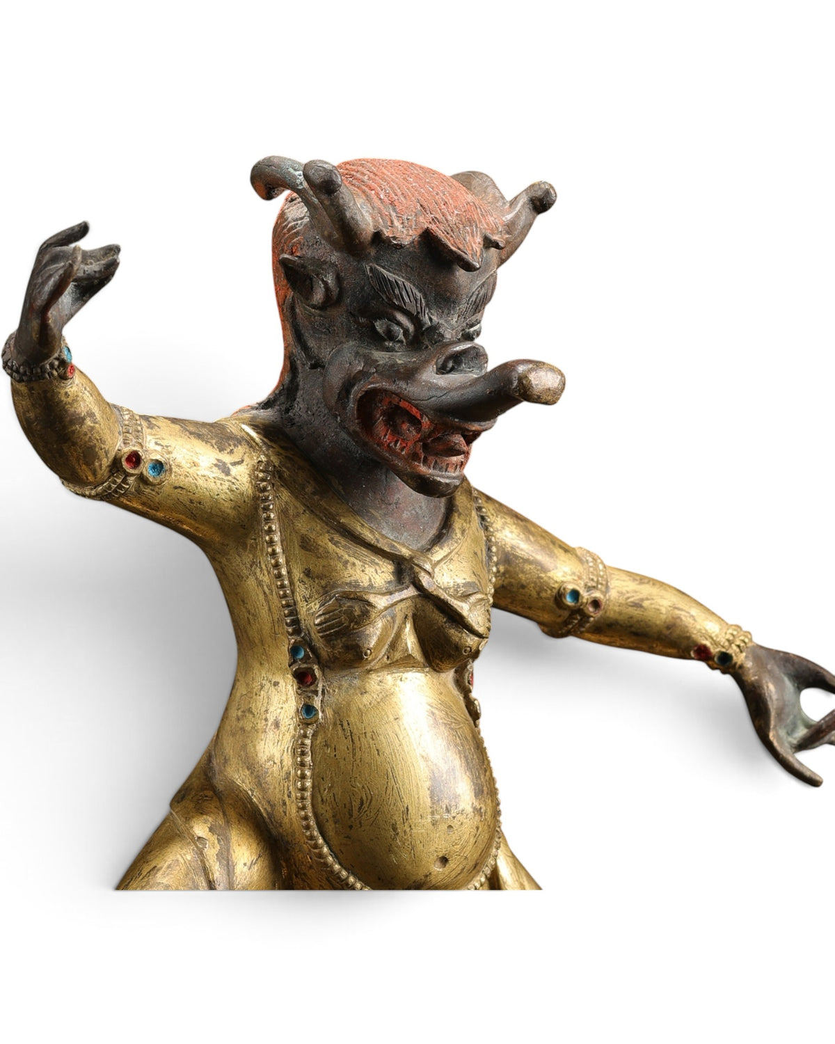 Old Tibetan Sino Tibetan Statue of Rksavaktra Dakini