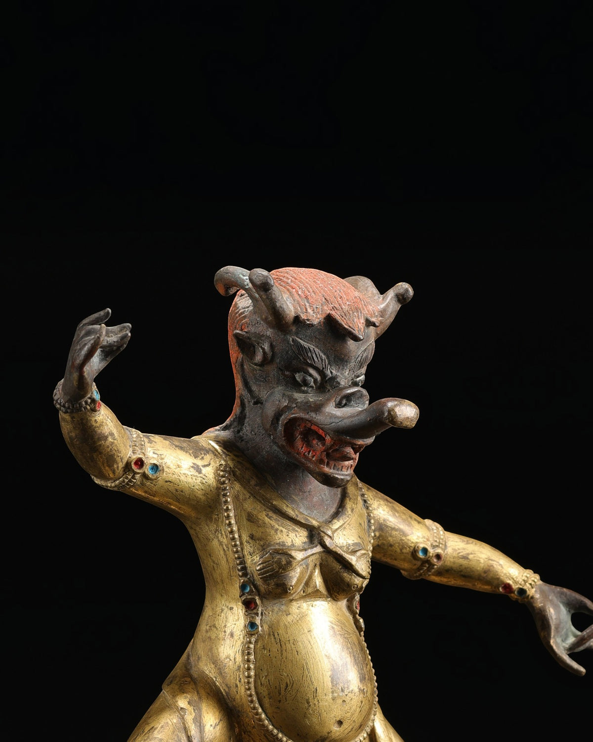 Old Tibetan Sino Tibetan Statue of Rksavaktra Dakini