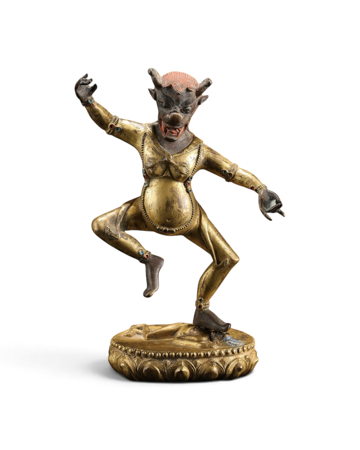Old Tibetan Sino Tibetan Statue of Rksavaktra Dakini