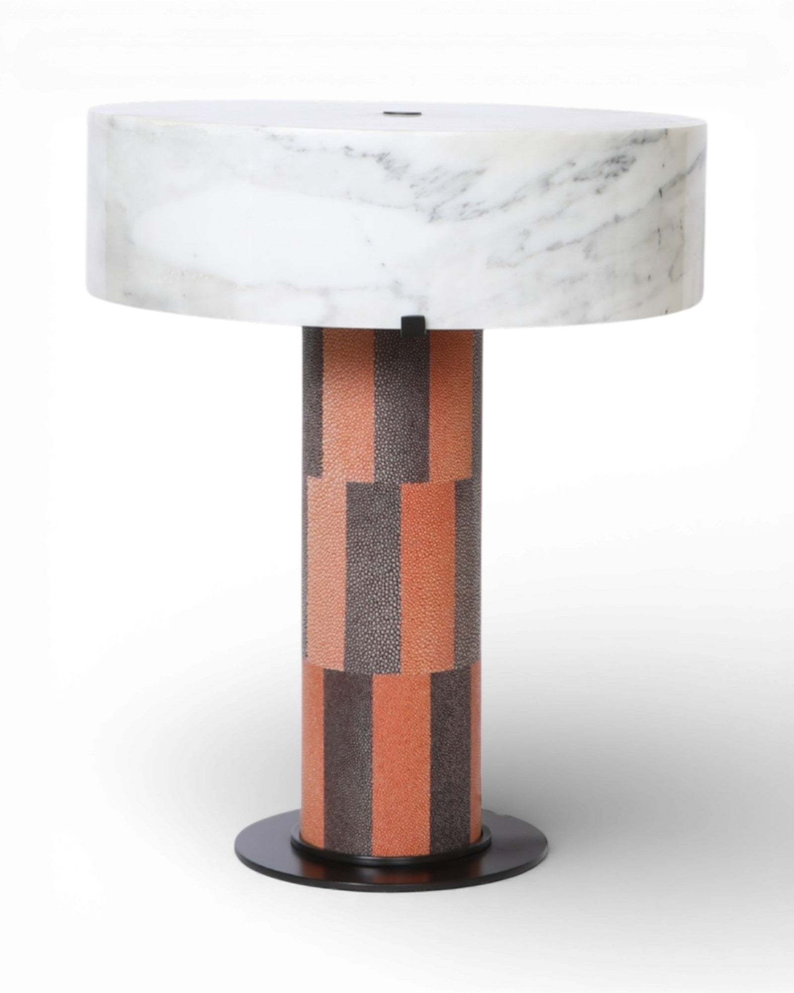 Edie Table Lamp I Shagreen Marble Lamp Shade - Orange & Grey - Surround Living - 5