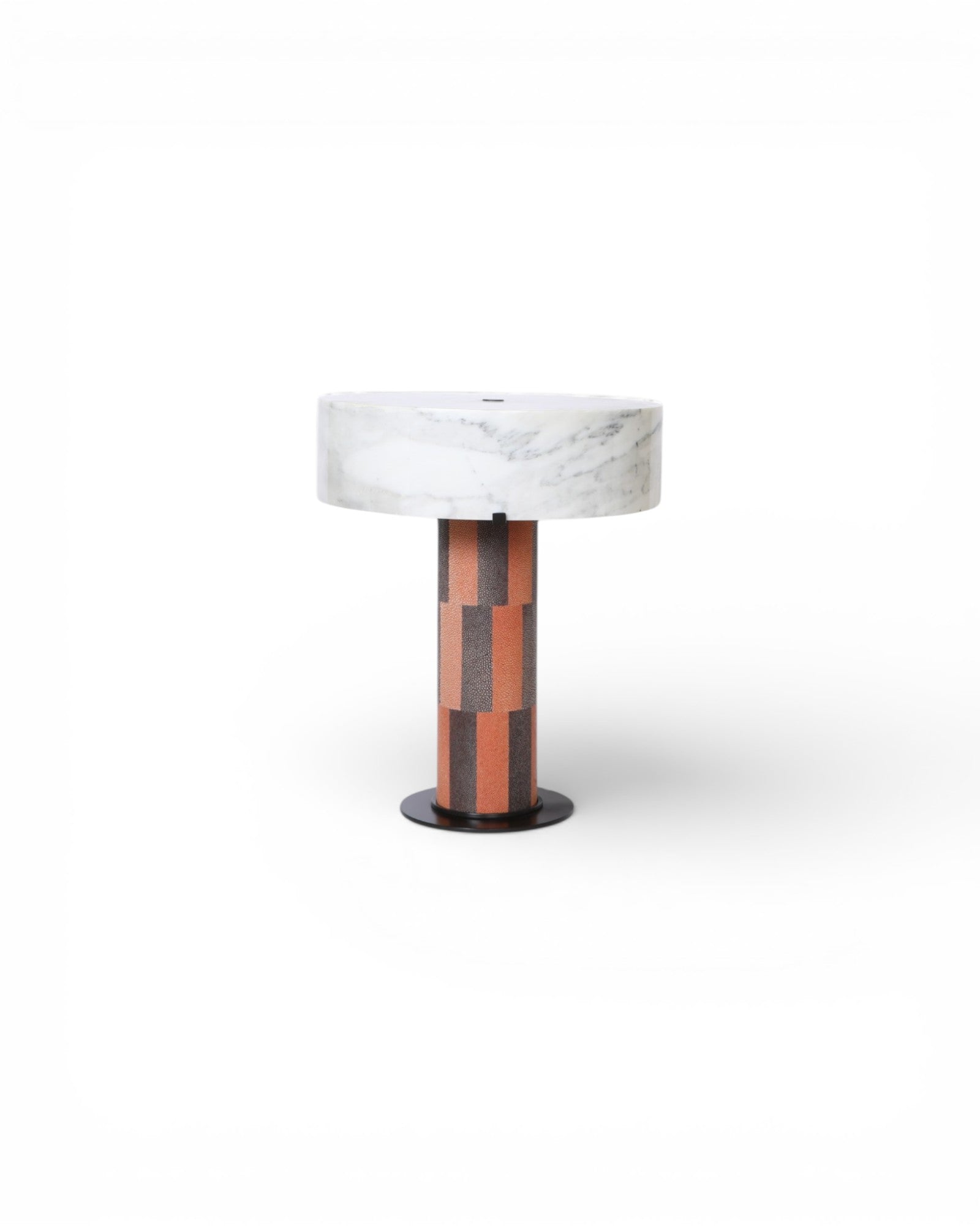 Edie Table Lamp I Shagreen Marble Lamp Shade - Orange & Grey - Surround Living - 1