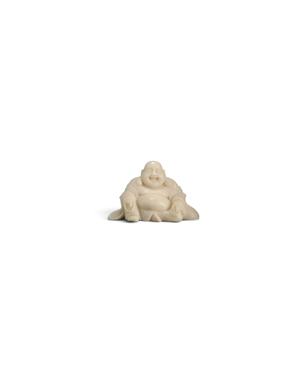 Chinese Carved White Stone Laughing Buddha Figure