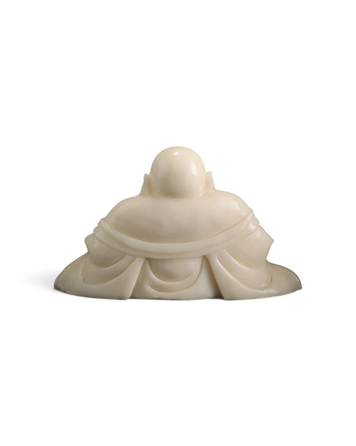 Chinese Carved White Stone Laughing Buddha Figure