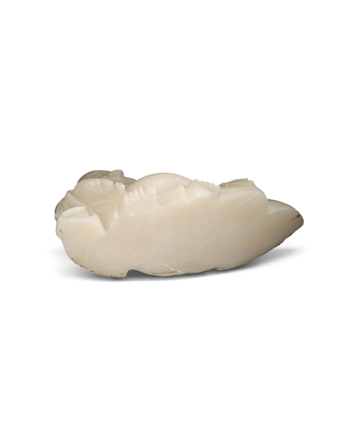 Chinese Carved White Stone Laughing Buddha Figure