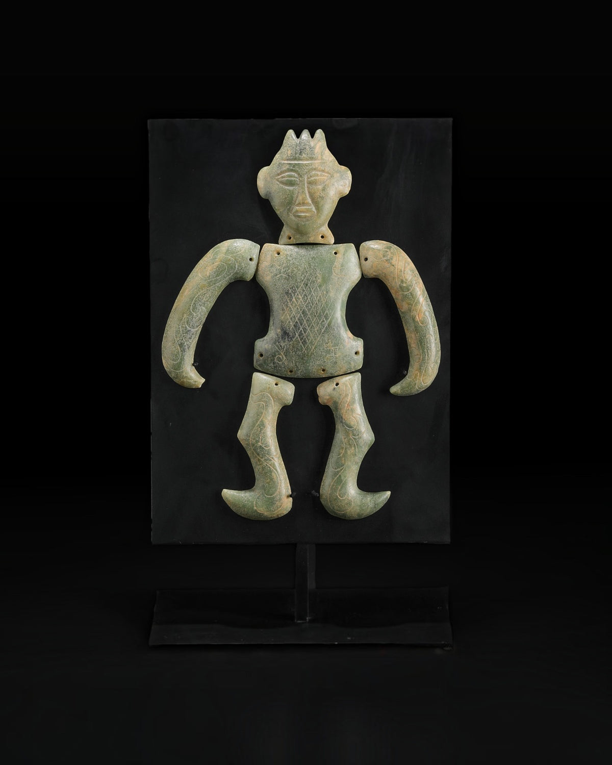 Carved Jade Stone Anthropomorphic Effigy Figure